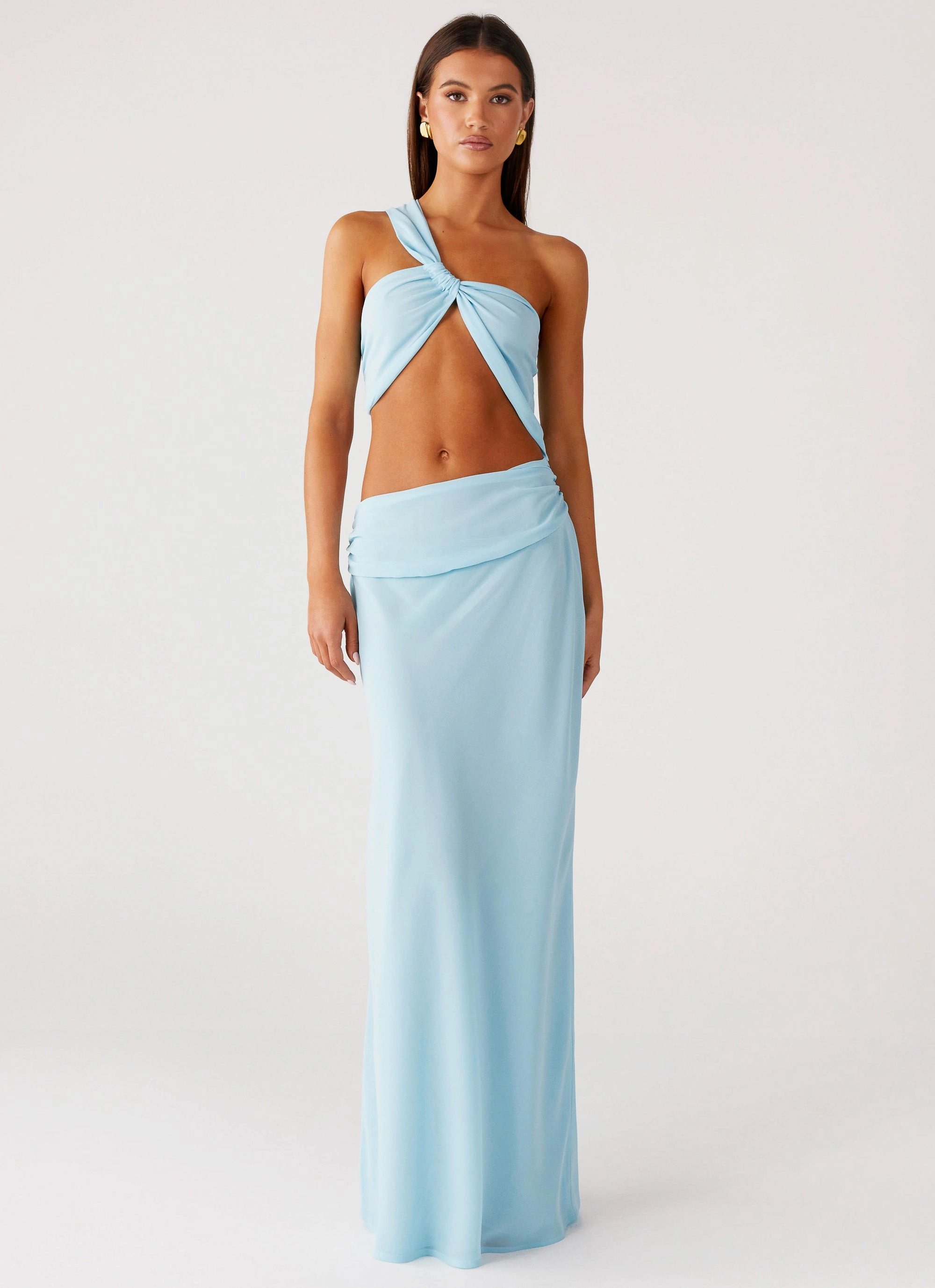 Cindelle One Shoulder Maxi Dress - Turquoise Spring Vibe