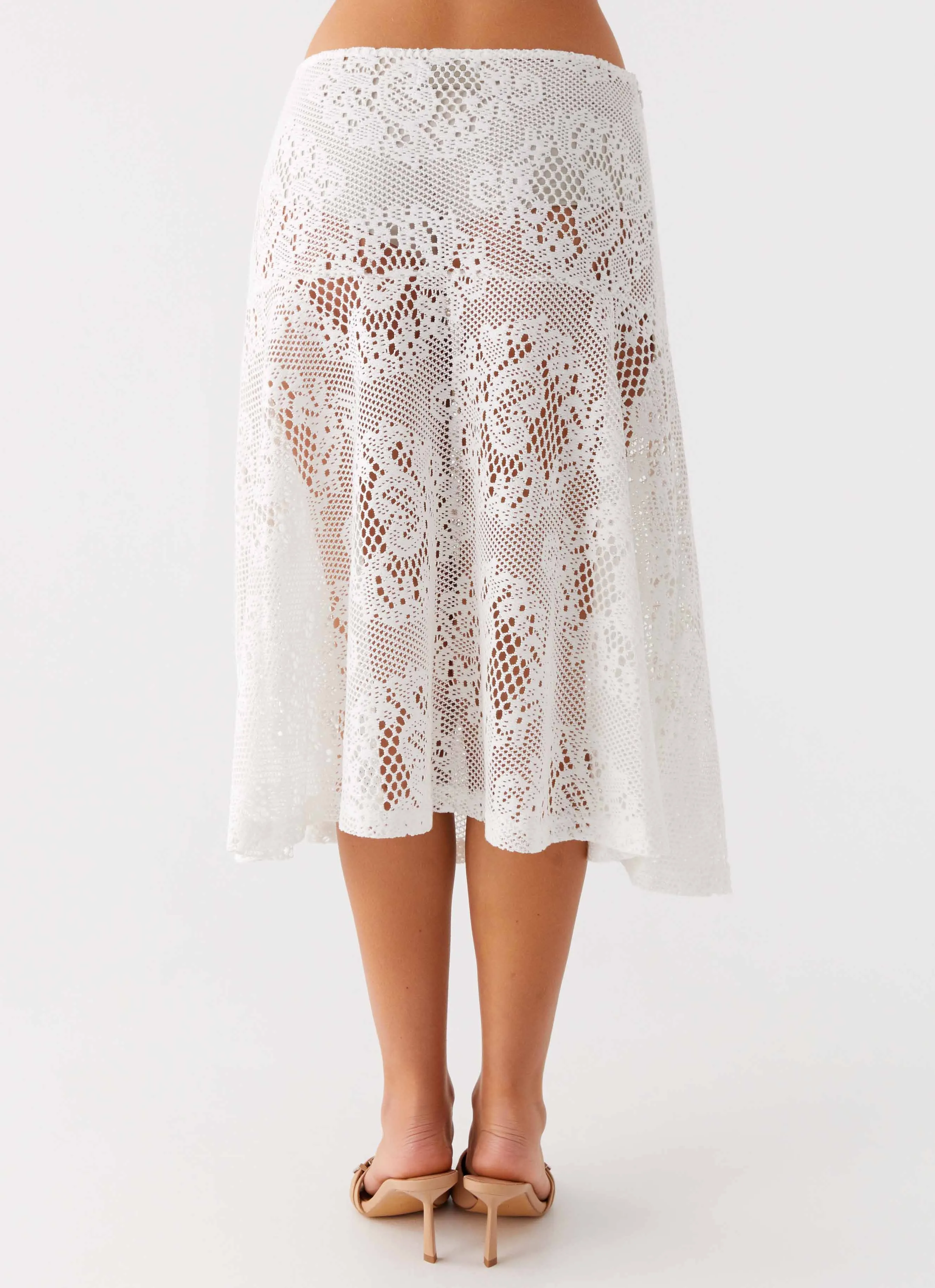 Virelle Lace Midi Skirt - Ivory Urban Style