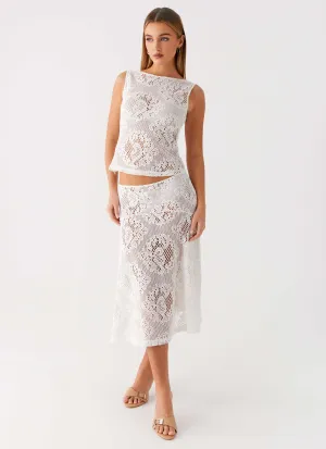 City Flow Virelle Lace Midi Skirt - Ivory Virelle Lace Midi Skirt - Ivory Full Circle