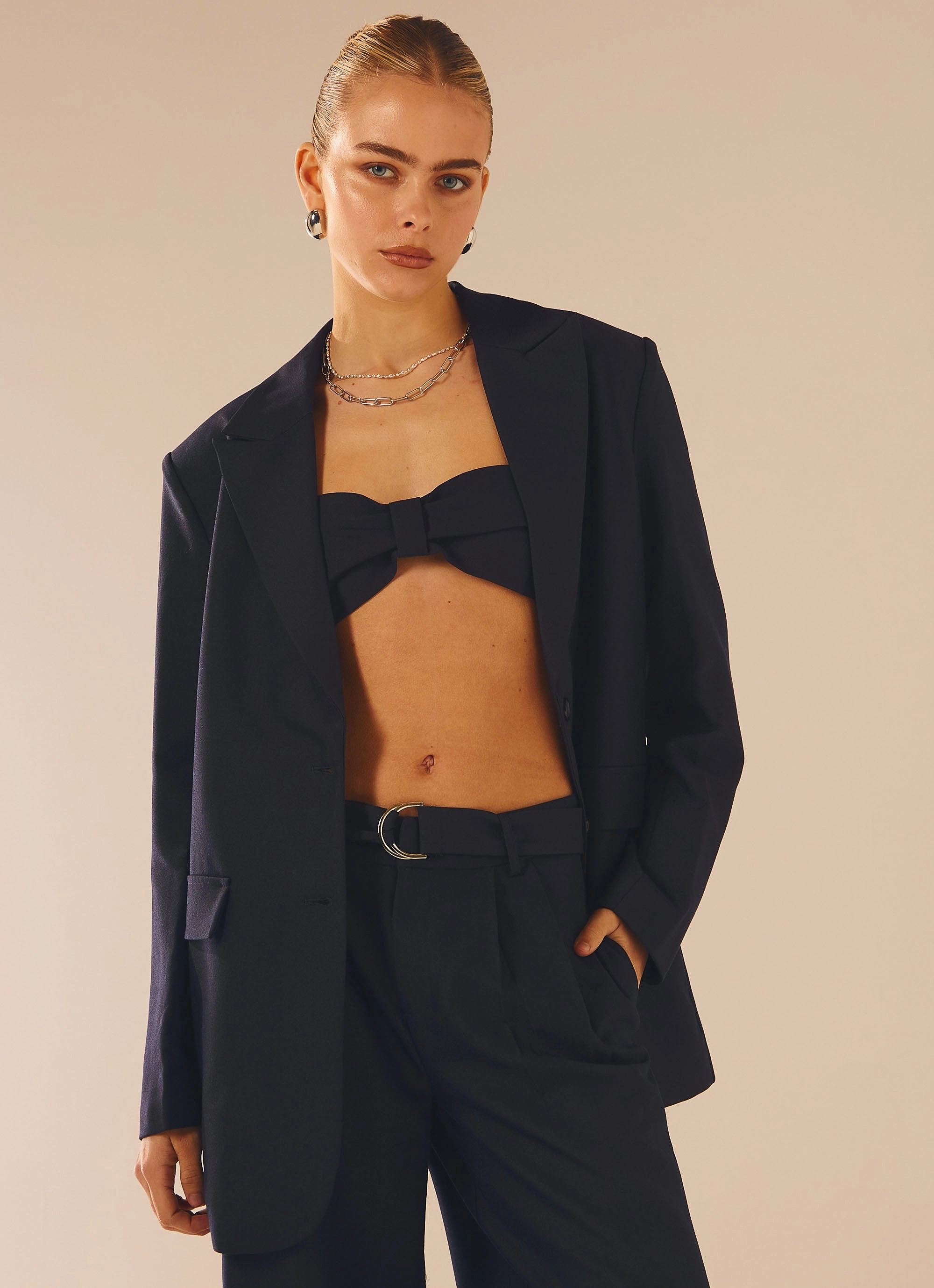 SoftInteriorLining City Slicker Bandeau Top - Navy Ink