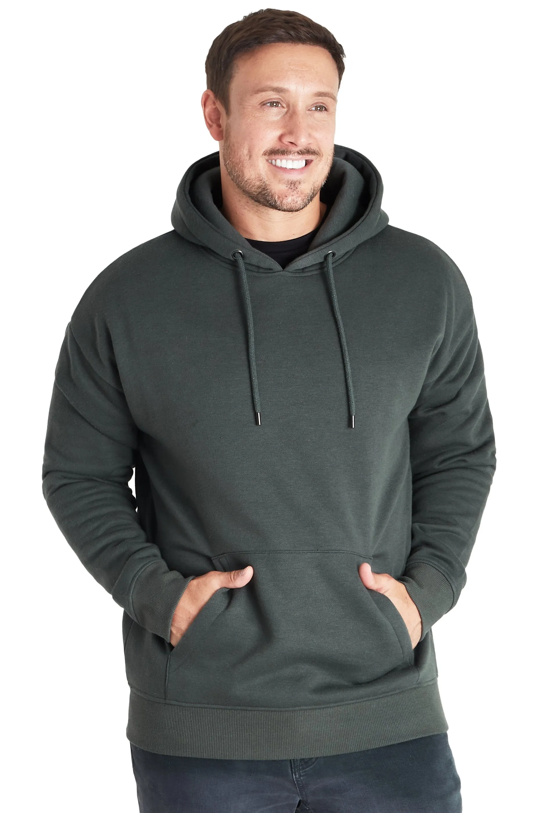 CityComfort Mens Hoodie, KHAKI Plain Pullover Hooded Sweatshirts