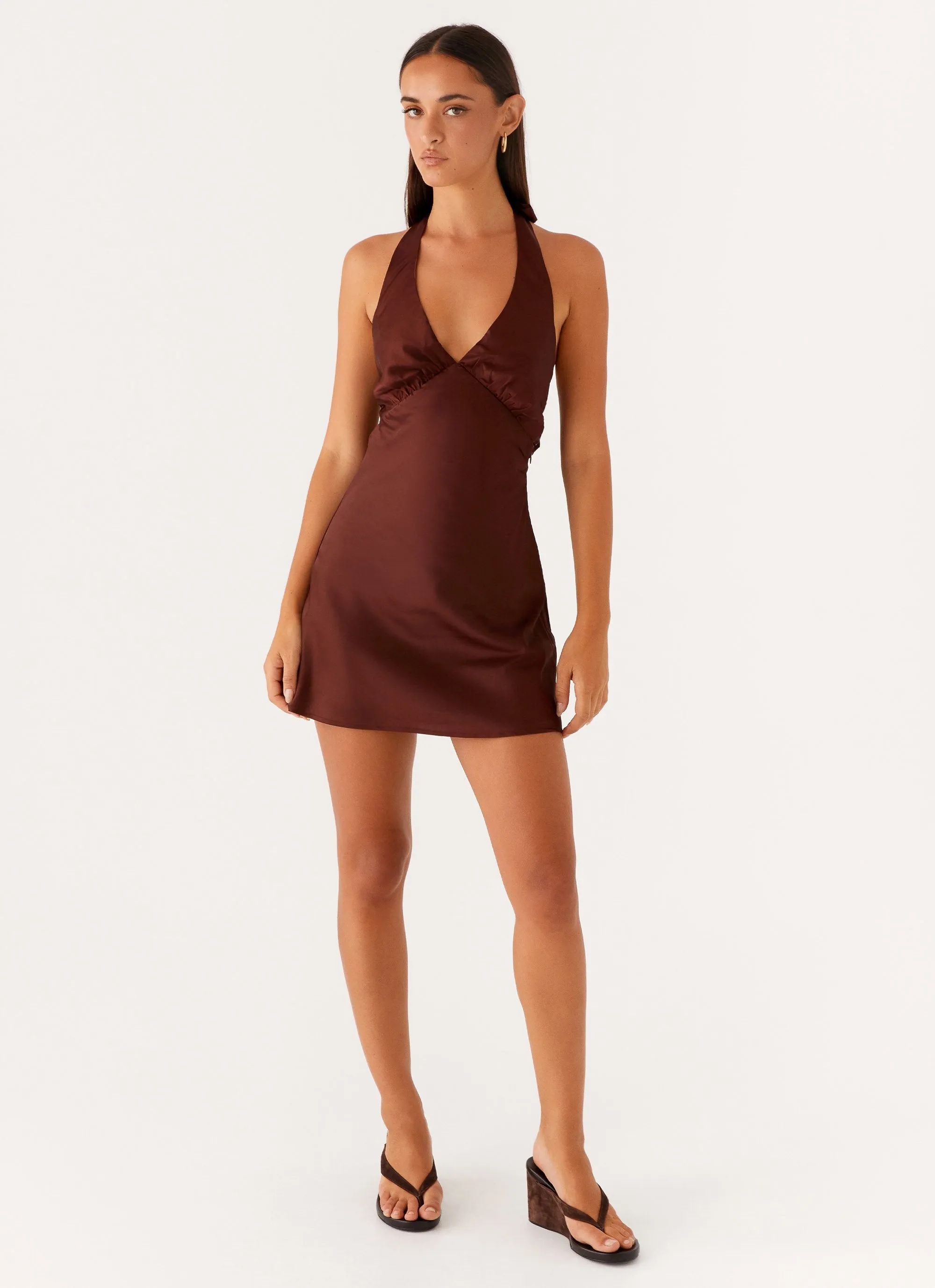 ethical fashion First Date Heavy Hearted Mini Dress - Chocolate