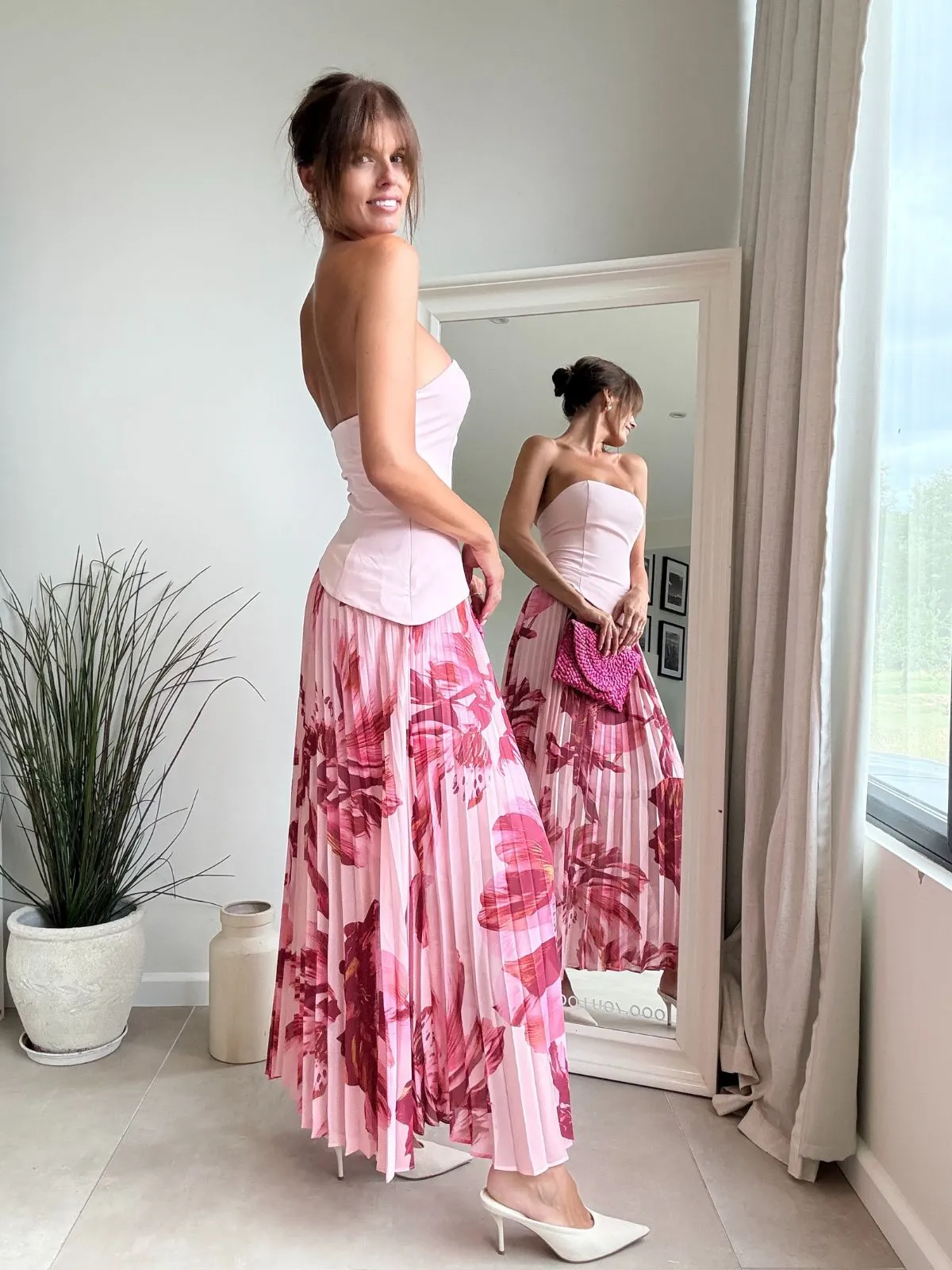 Madelaine Bandeau Dress in Pink Eco Friendly