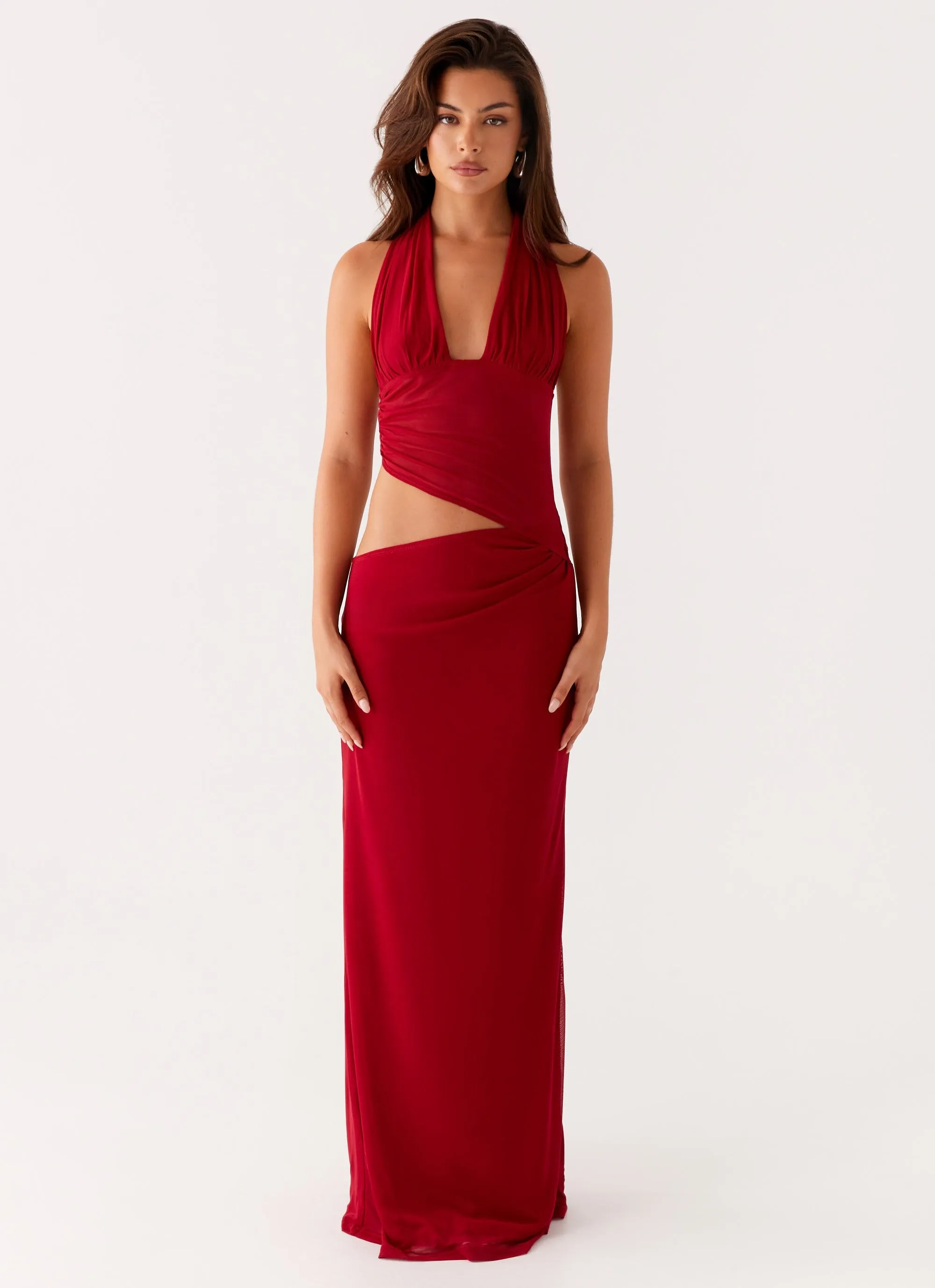 Main Act Halter Maxi Dress - Raspberry Oversized style Anniversary Special