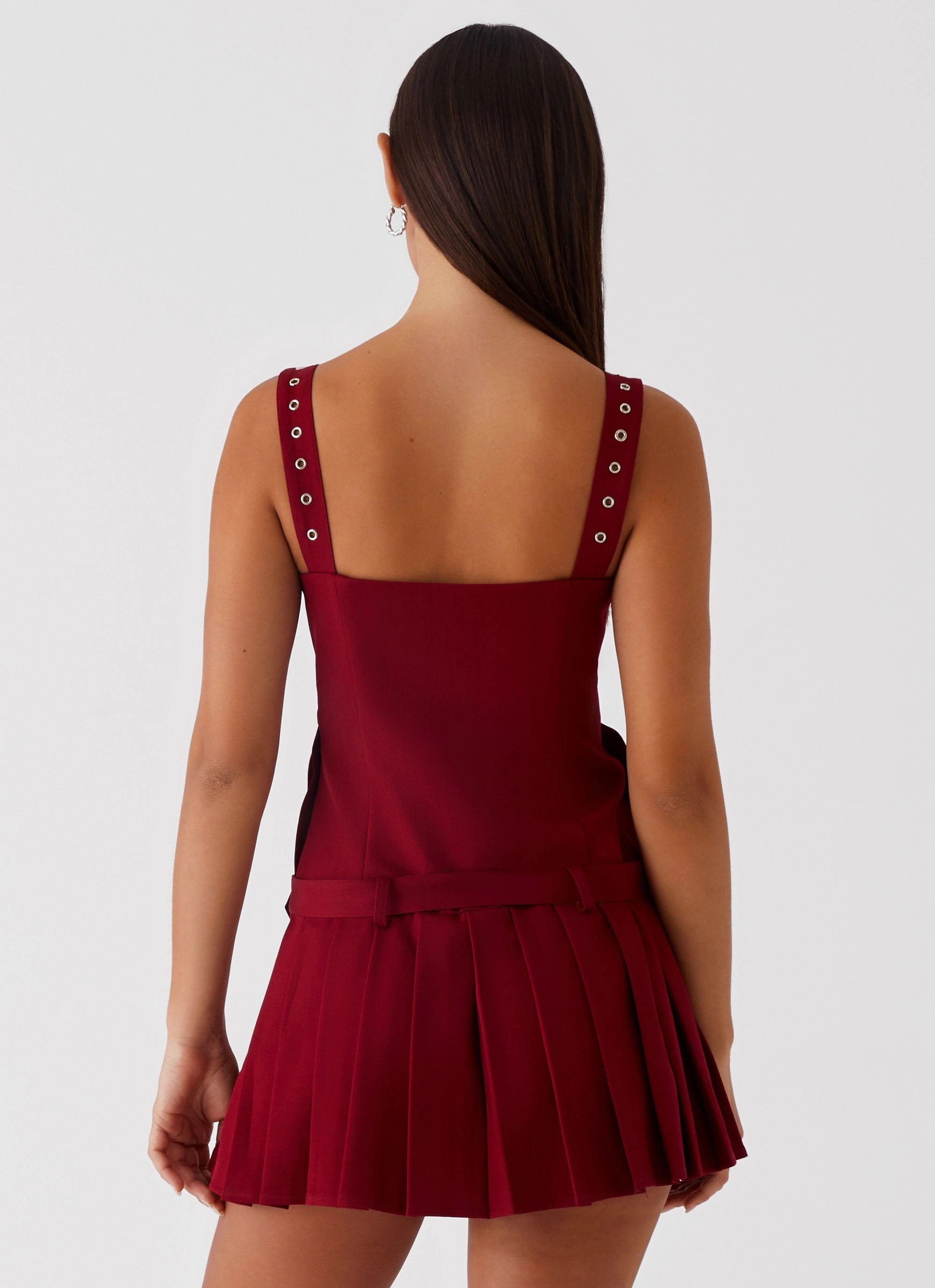 Flattering Style Fit Formal Aura Uma Mini Dress - Cherry Red