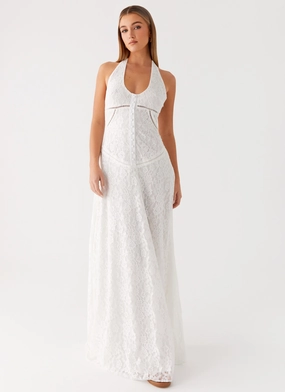 Classic and Modern Ember Valley Maxi Dress - Ivory Sheer Overlay Ember Valley Maxi Dress - Ivory