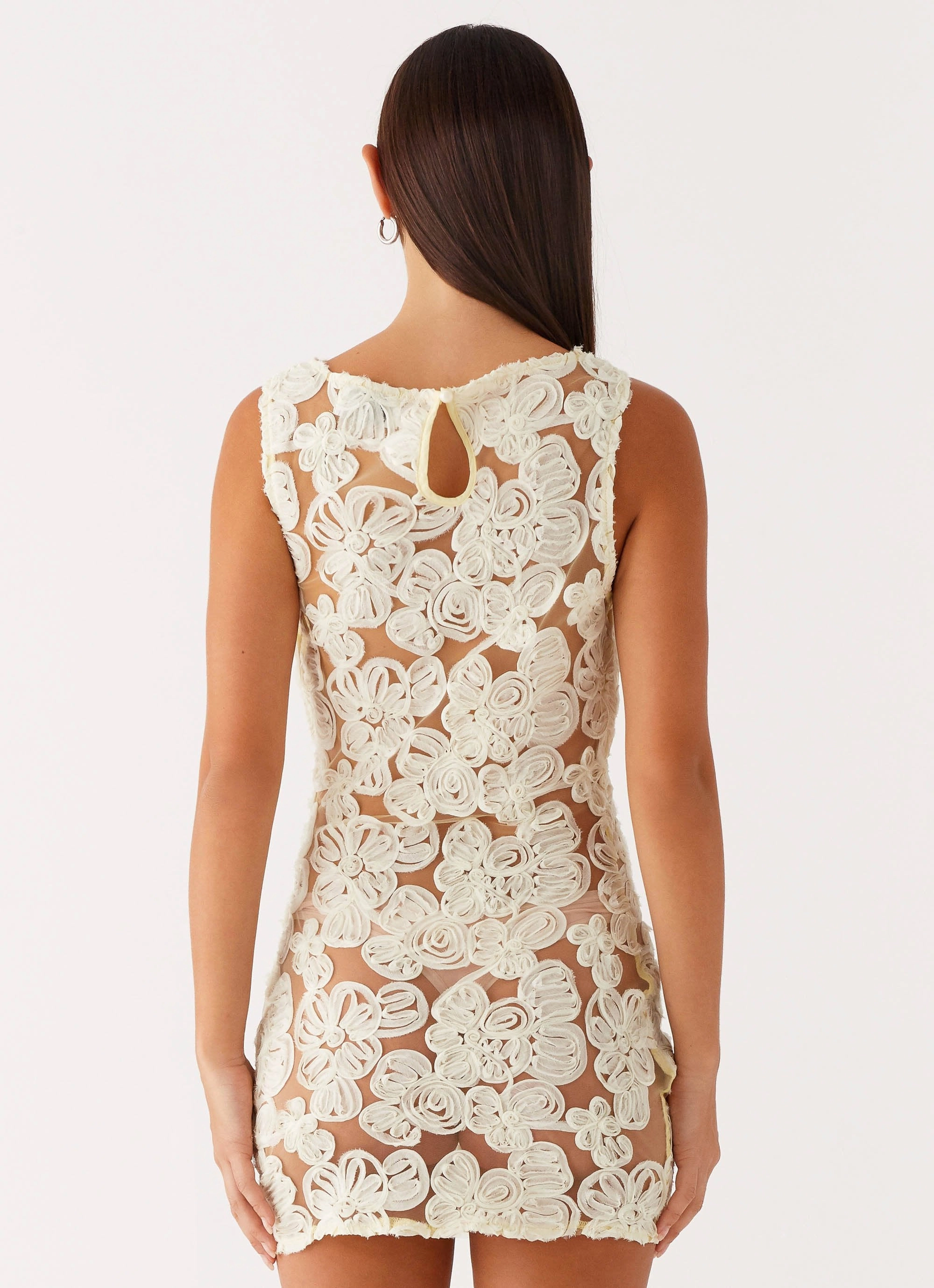 Candace Mini Dress - Yellow Figure-Skimming