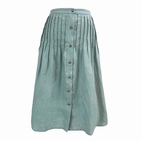 MASON'S DAUGHTER | Andrea Skirt, Sage Green FrenchTerryTexture Ventilated Back Panel