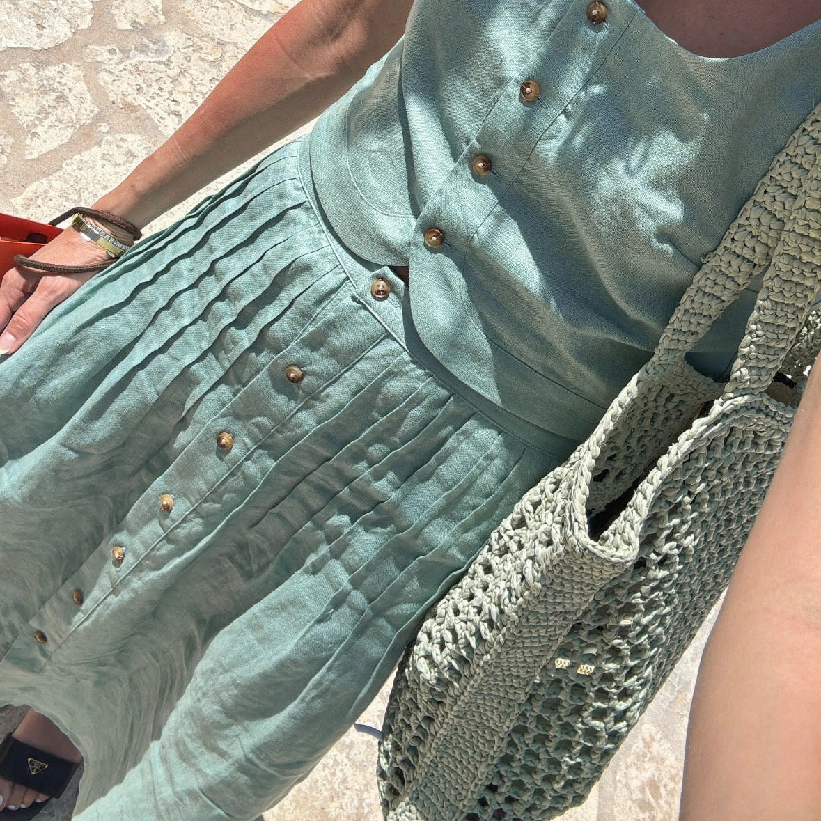 Layered Hem Reinforcement Torsion Support Structure MASON'S DAUGHTER | Andrea Skirt, Sage Green