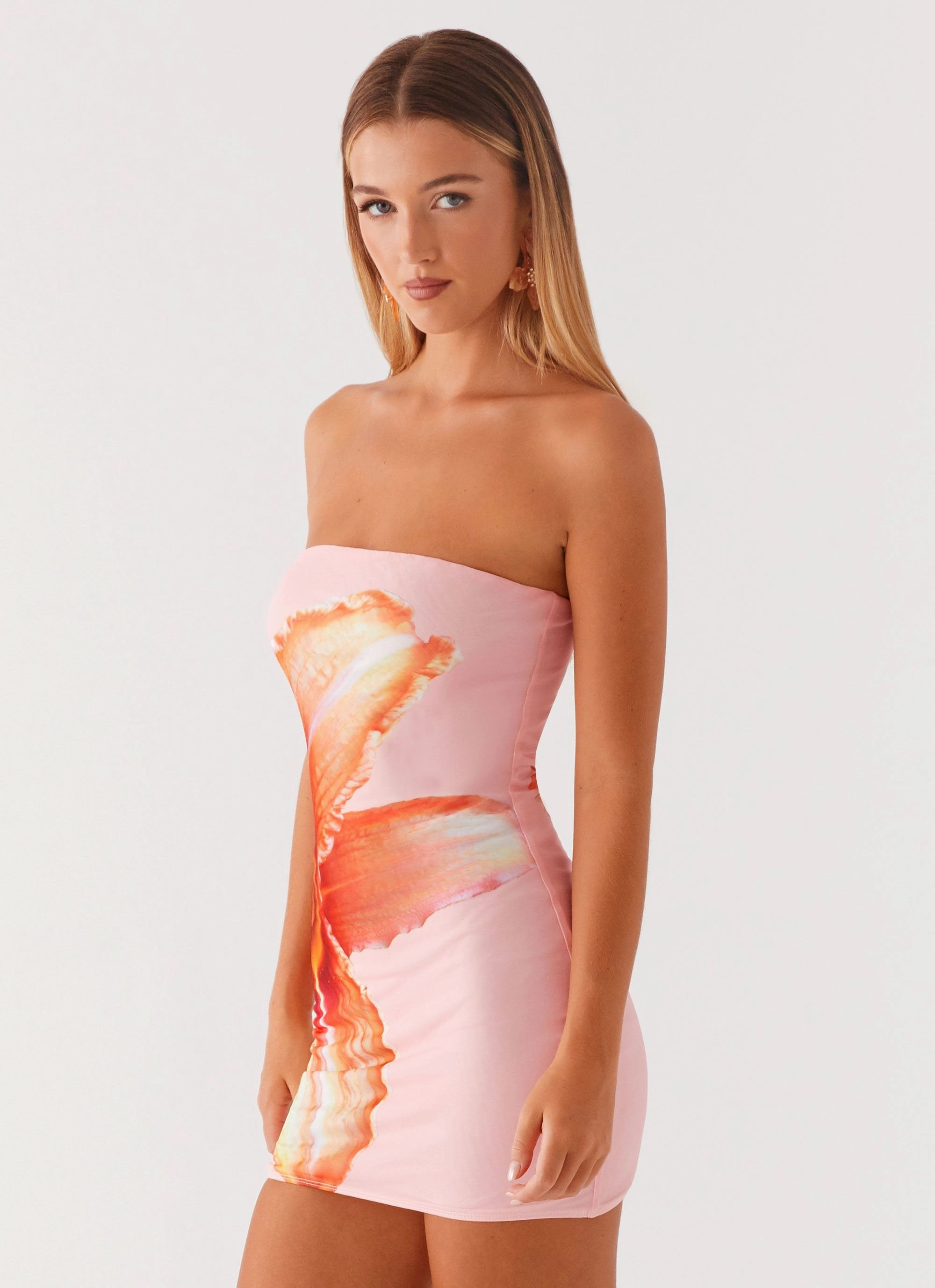 Breath Soft Urban Classic Full Bloom Mini Dress - Pink