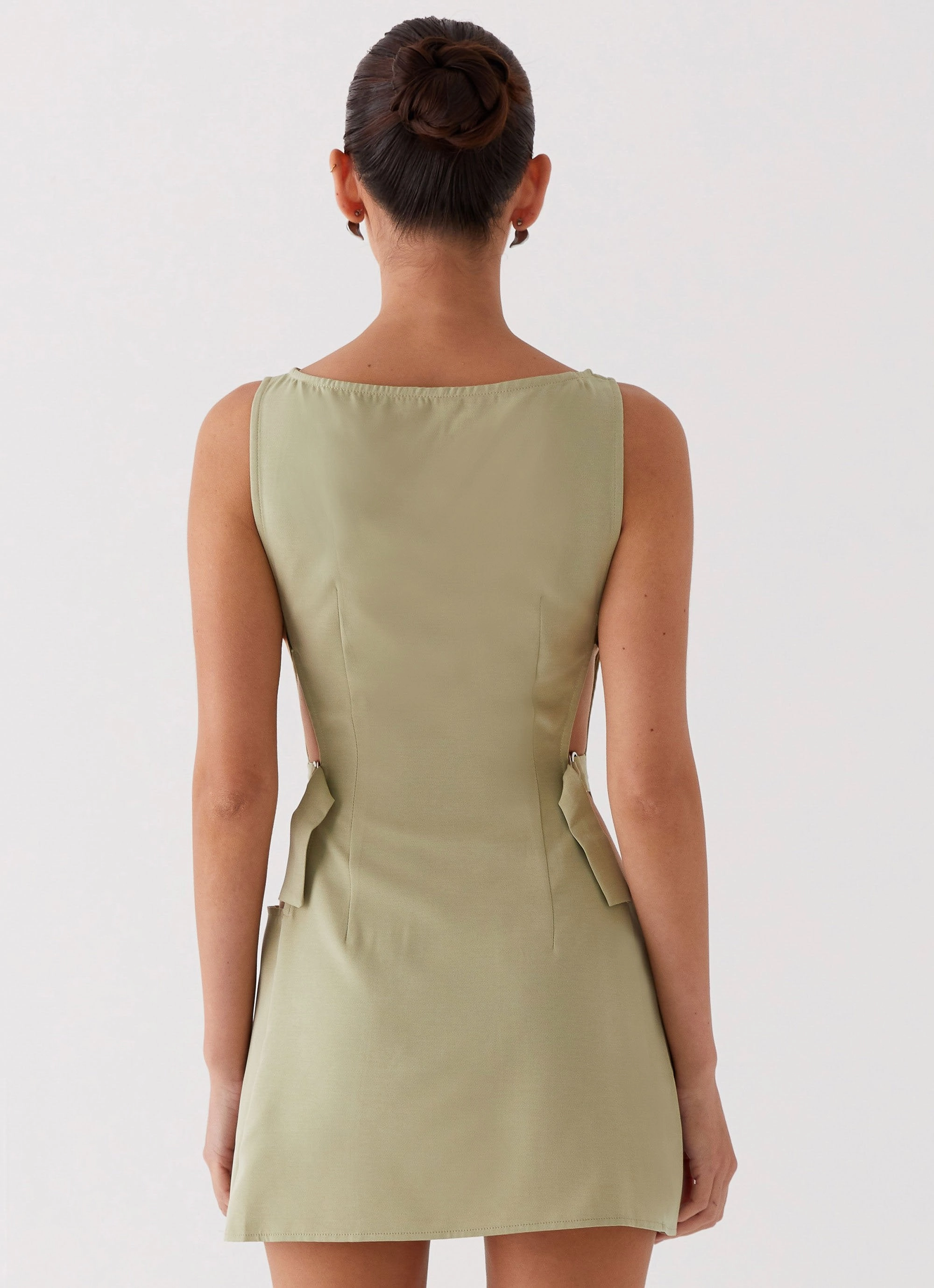 Soft-touch Special-Occasion Cherish You Buckle Mini Dress - Olive
