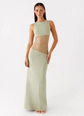 Sleek Texture Lucinda Maxi Dress - Sage