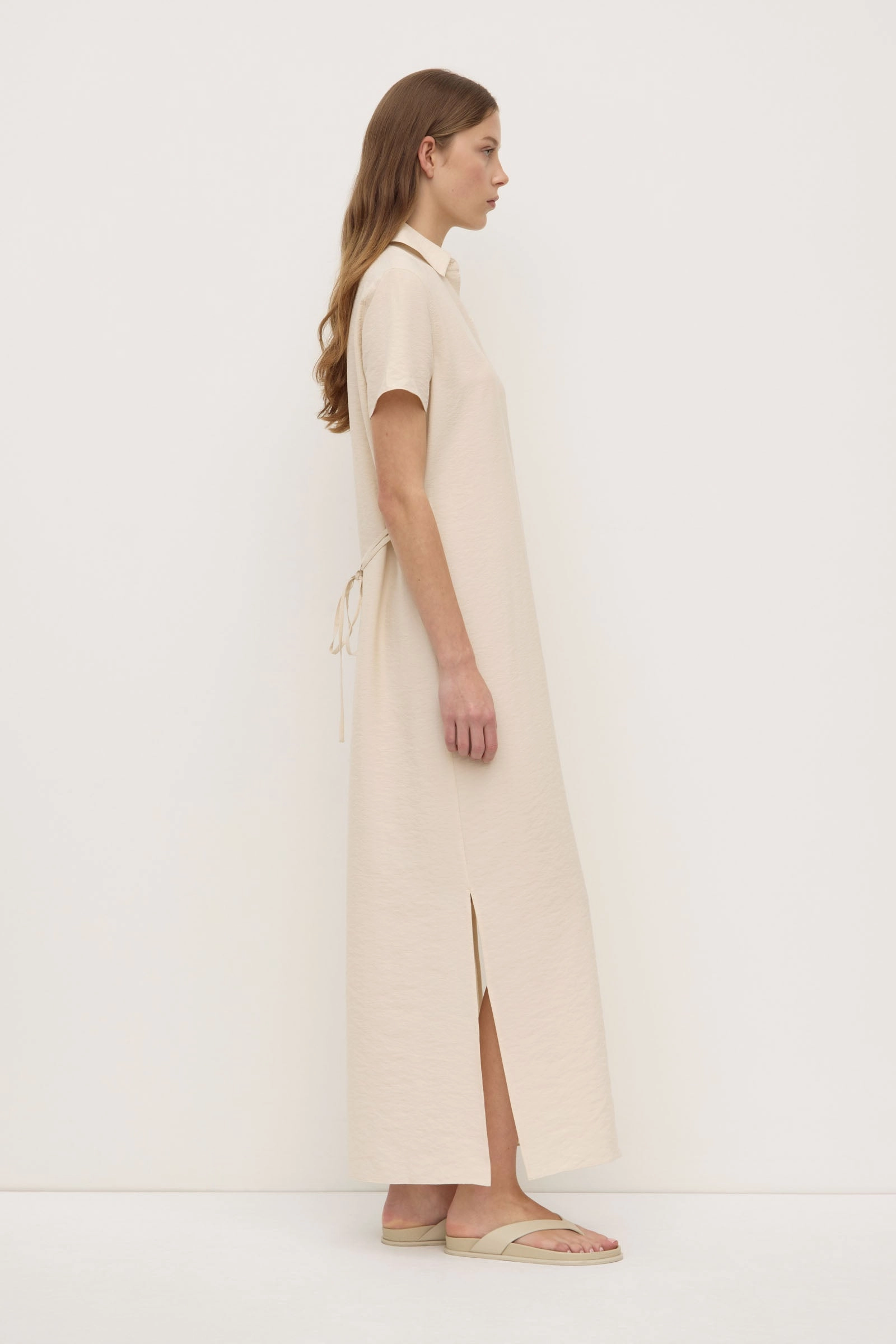 Heather Silk Blend Shirt Dress Stylish Silhouette