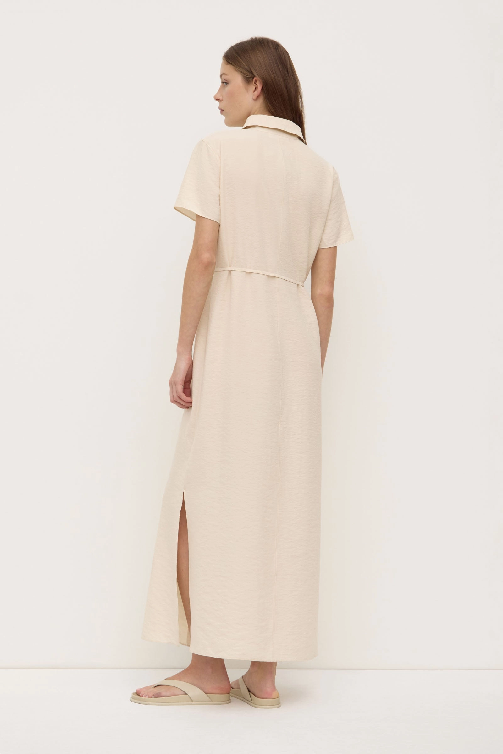 Heather Silk Blend Shirt Dress Relaxed day dress Functional-Design