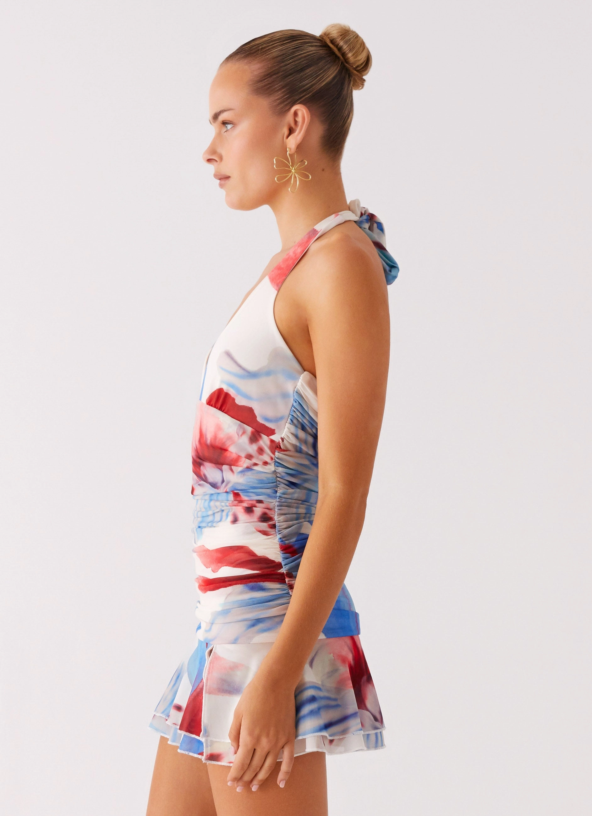 Subtle Finish Fall Outfit Starlit Night Mini Dress - Deep Sea Bloom