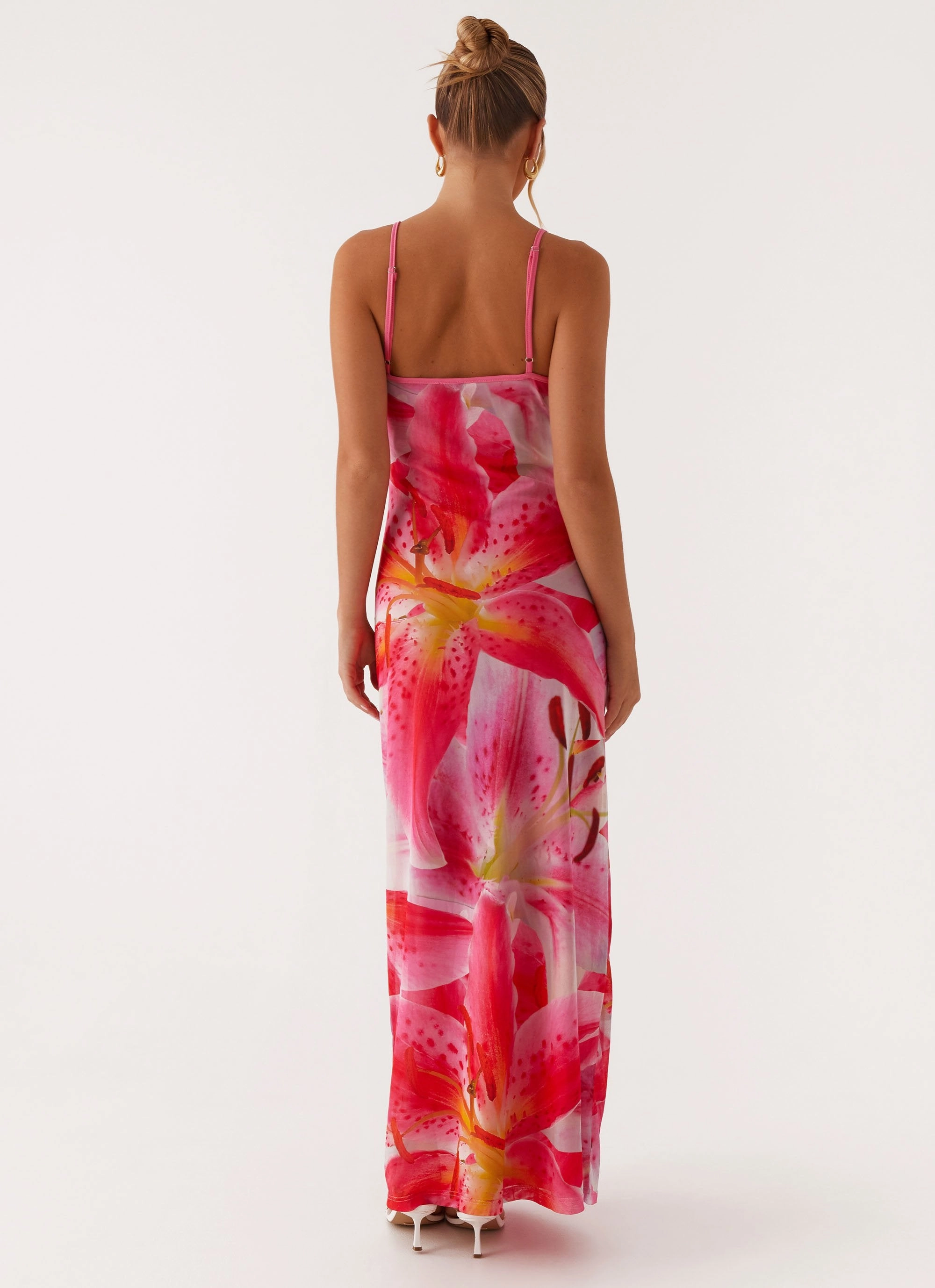 Neutral palette Flawless Waistband Fit Claudie Maxi Dress - White Pink Lilly