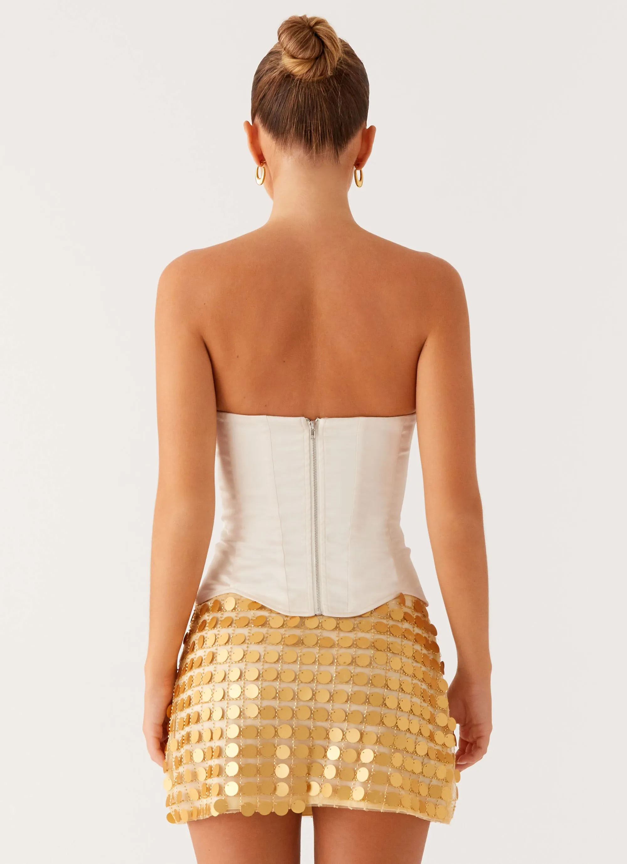 Kasen Sequin Mini Skirt - Gold Fresh Style