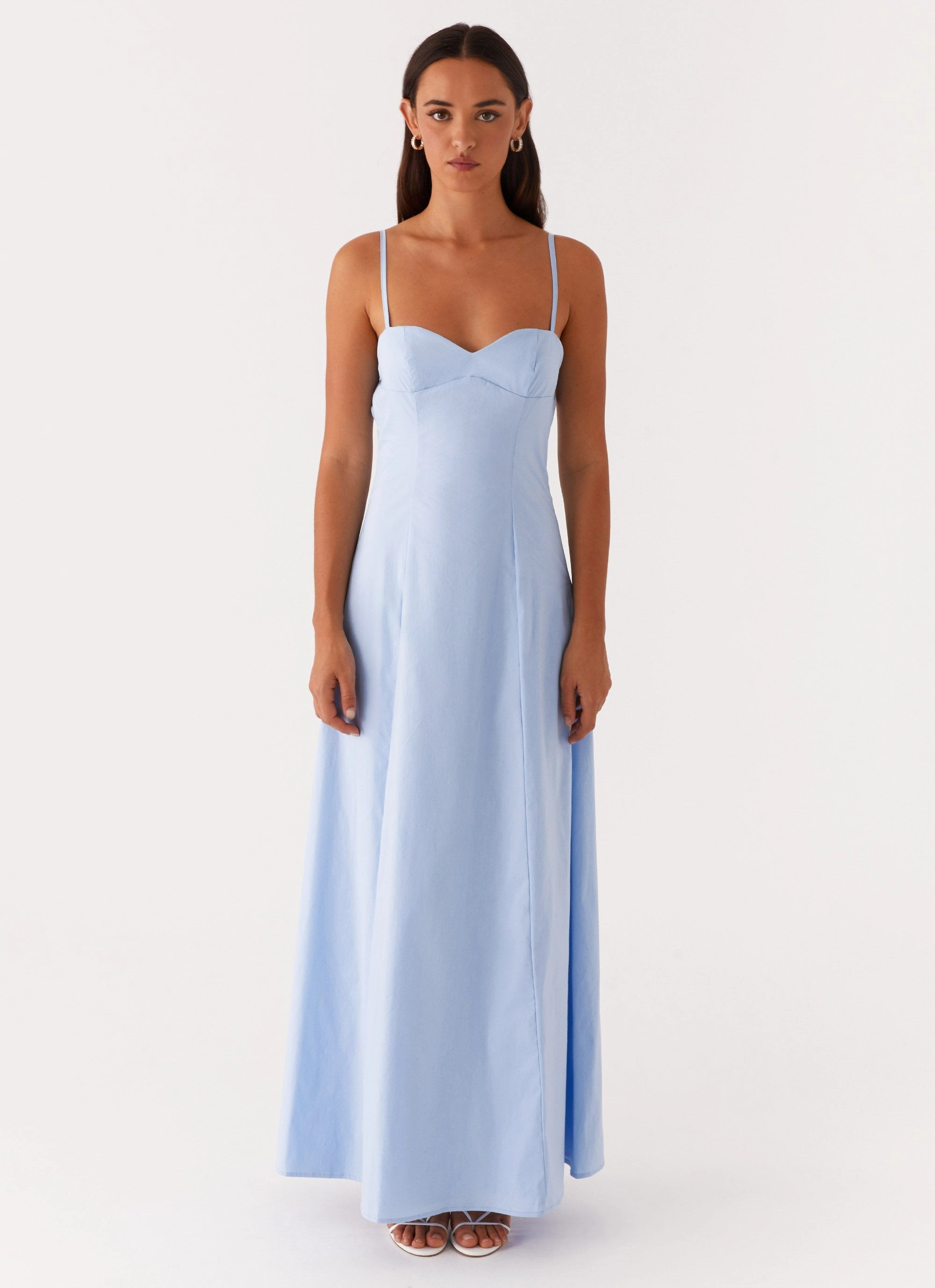 Clear As Day Maxi Dress - Blue Polished Finish