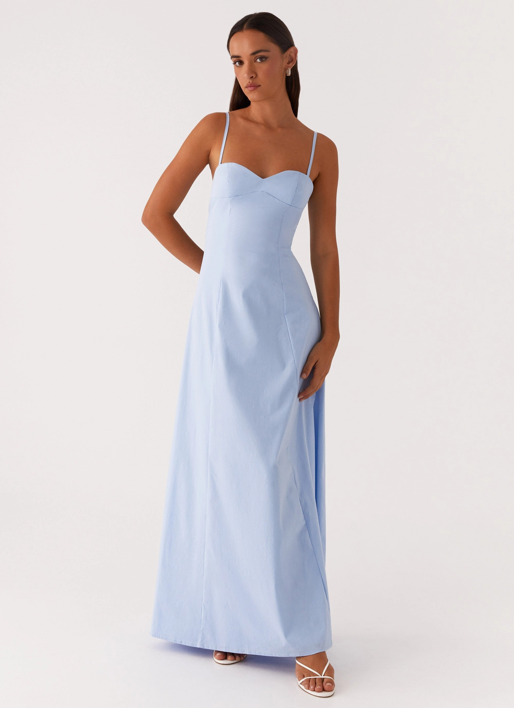 Clear As Day Maxi Dress - Blue Timeless Cut Elastic-Waist