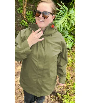 CLEARANCE - Cartel Seattle Stretch Shell Jacket Army Green Plus Sizes 18-30