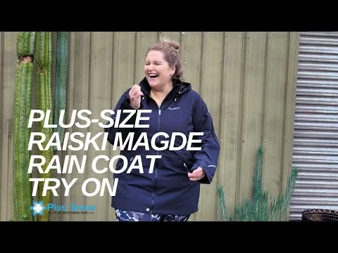 CLEARANCE - Raiski Magde Long Womens Plus Size Rain Shell Jacket Black Size 22