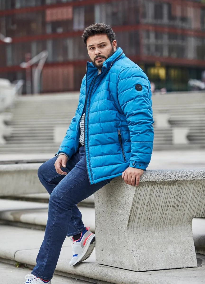 CLEARANCE - Stoy Friedrich Mens Plus Size Puffer Jacket Blue Sizes 2XL