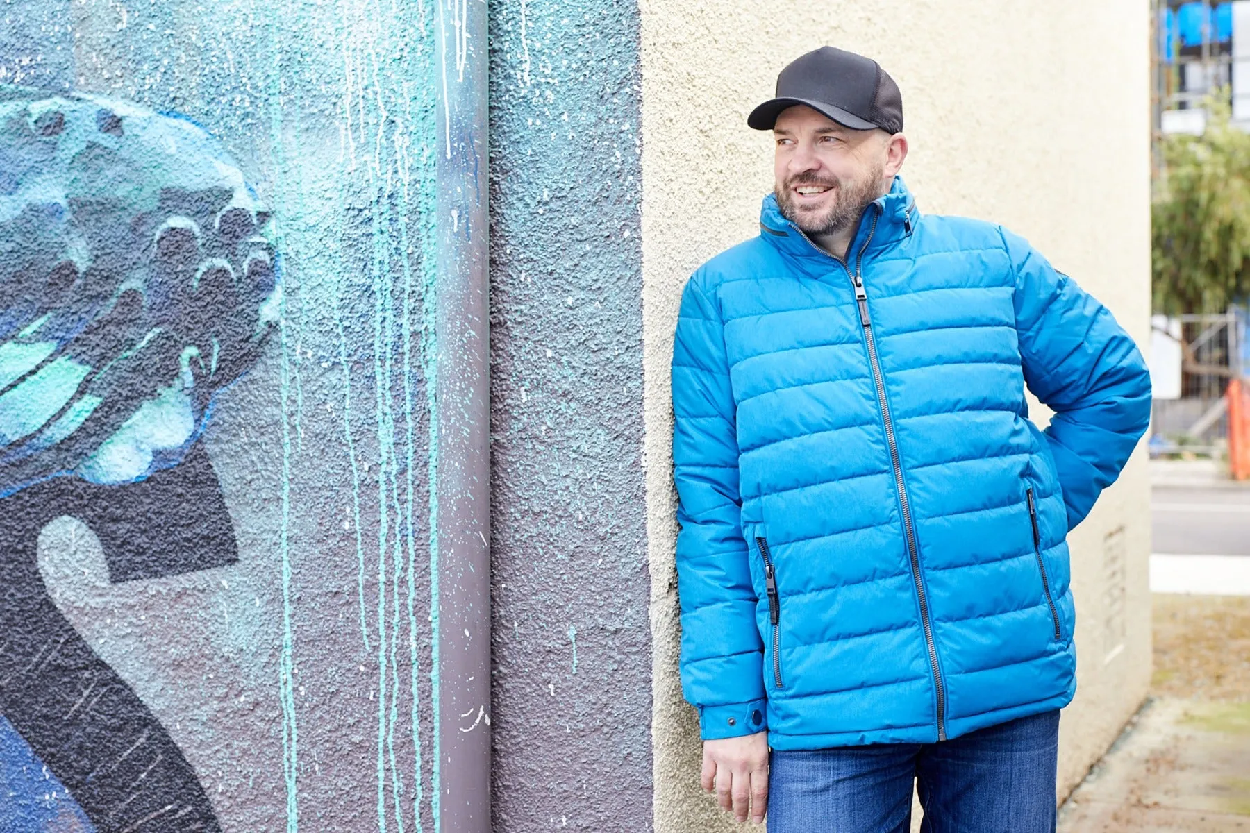 CLEARANCE - Stoy Friedrich Mens Plus Size Puffer Jacket Blue Sizes 2XL