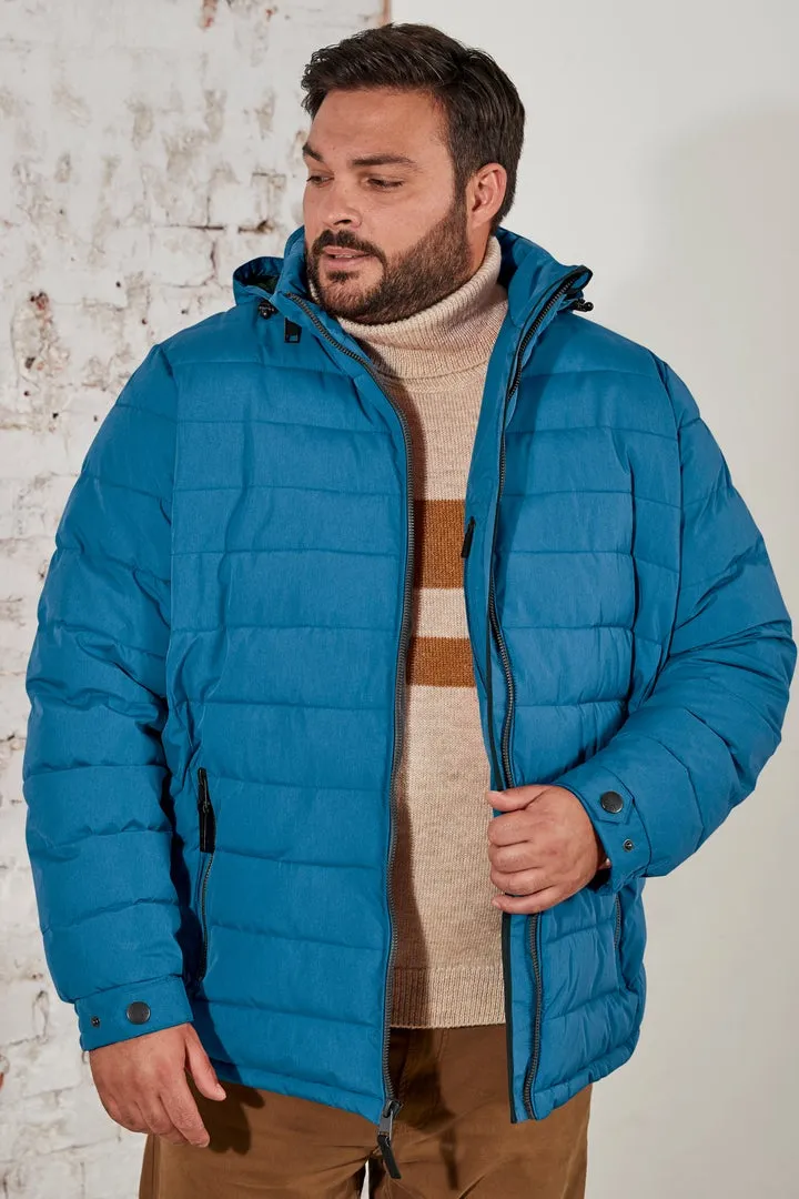 CLEARANCE - Stoy Friedrich Mens Plus Size Puffer Jacket Blue Sizes 2XL