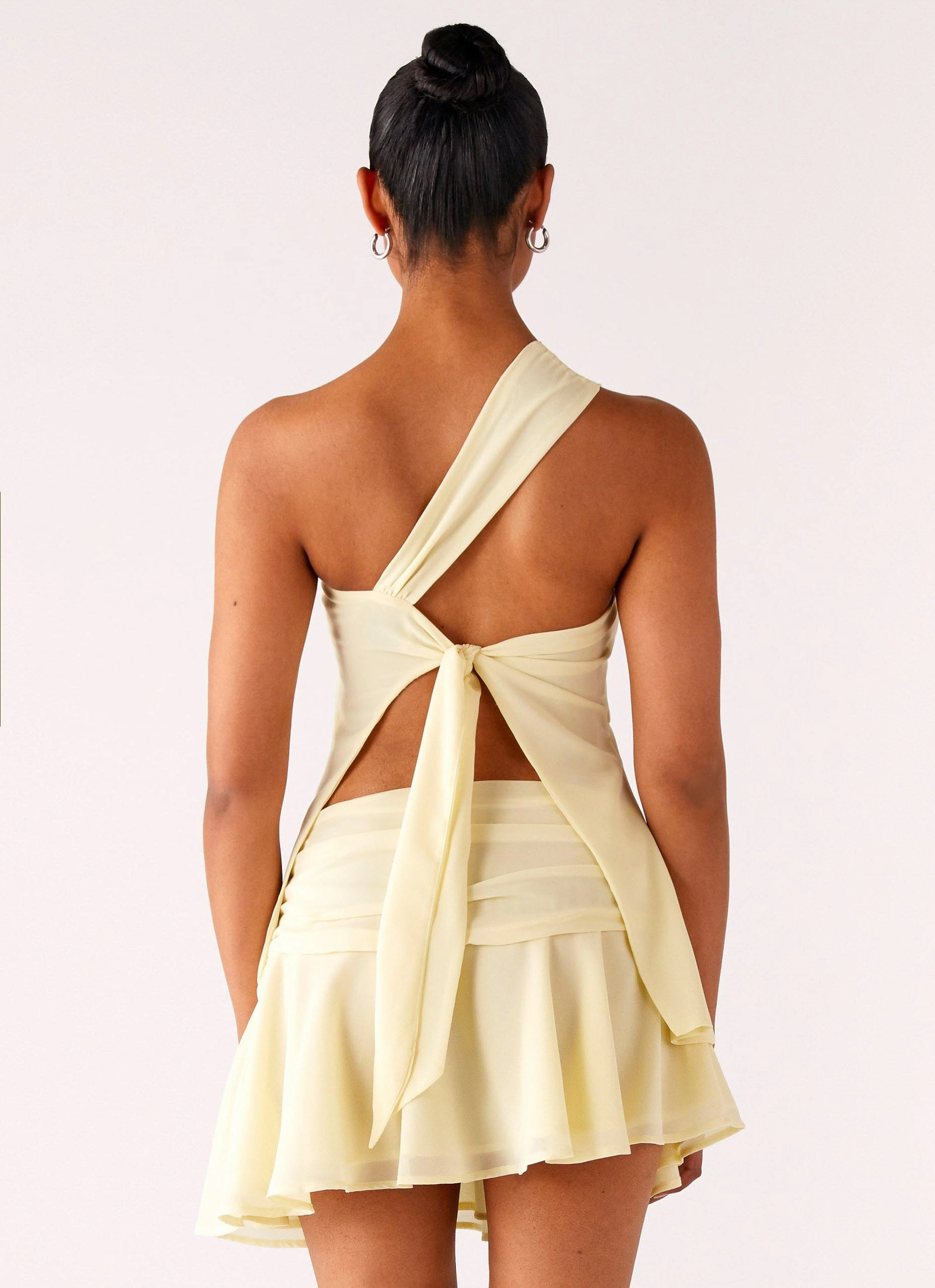 RubberizedTrim Delight Me Asymmetrical Top - Yellow