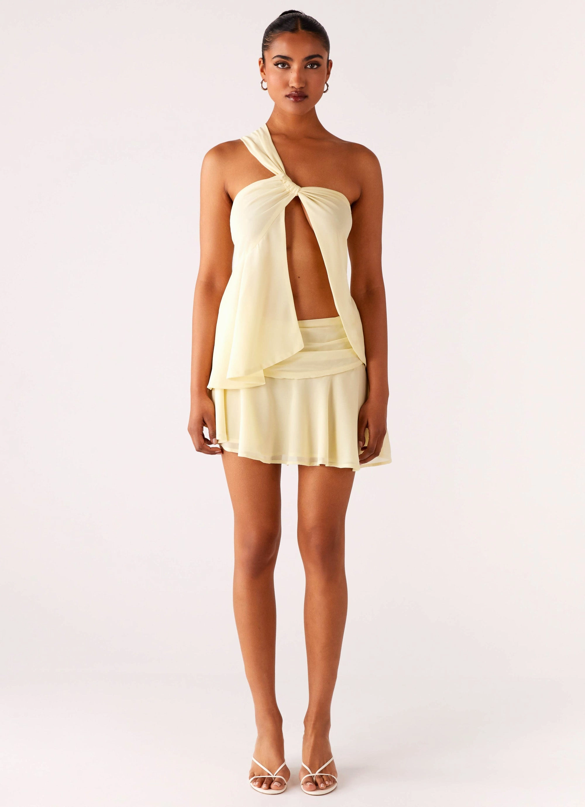 Delight Me Asymmetrical Top - Yellow Lightweight Design