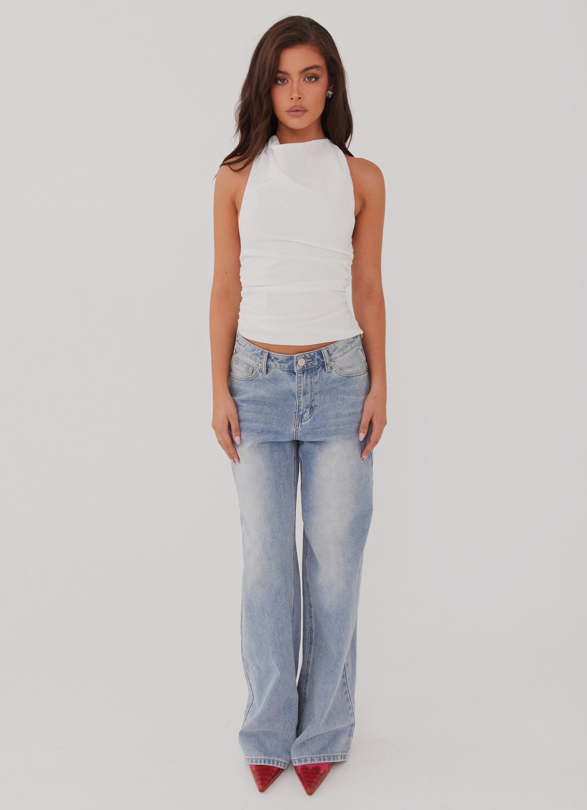 Cloud Whisper Linen Top - White Temperature Control Technology