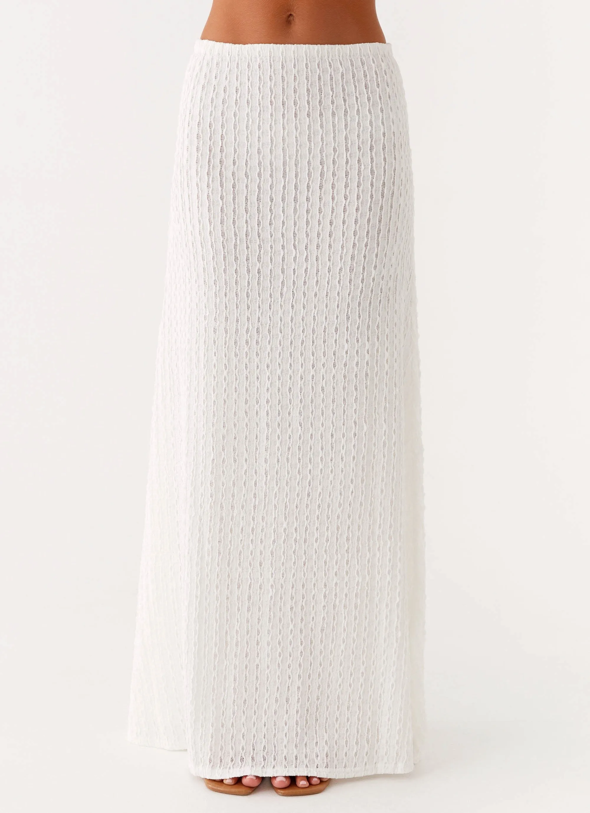 Clovelly Maxi Skirt - White Chic casual Natural Mood