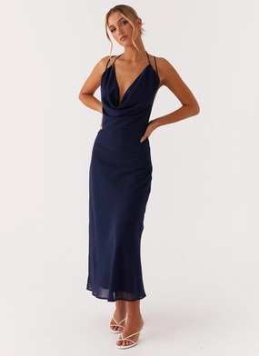 Clover Club Maxi Dress - Navy Stylish Appeal Timeless Beauty Clover Club Maxi Dress - Navy