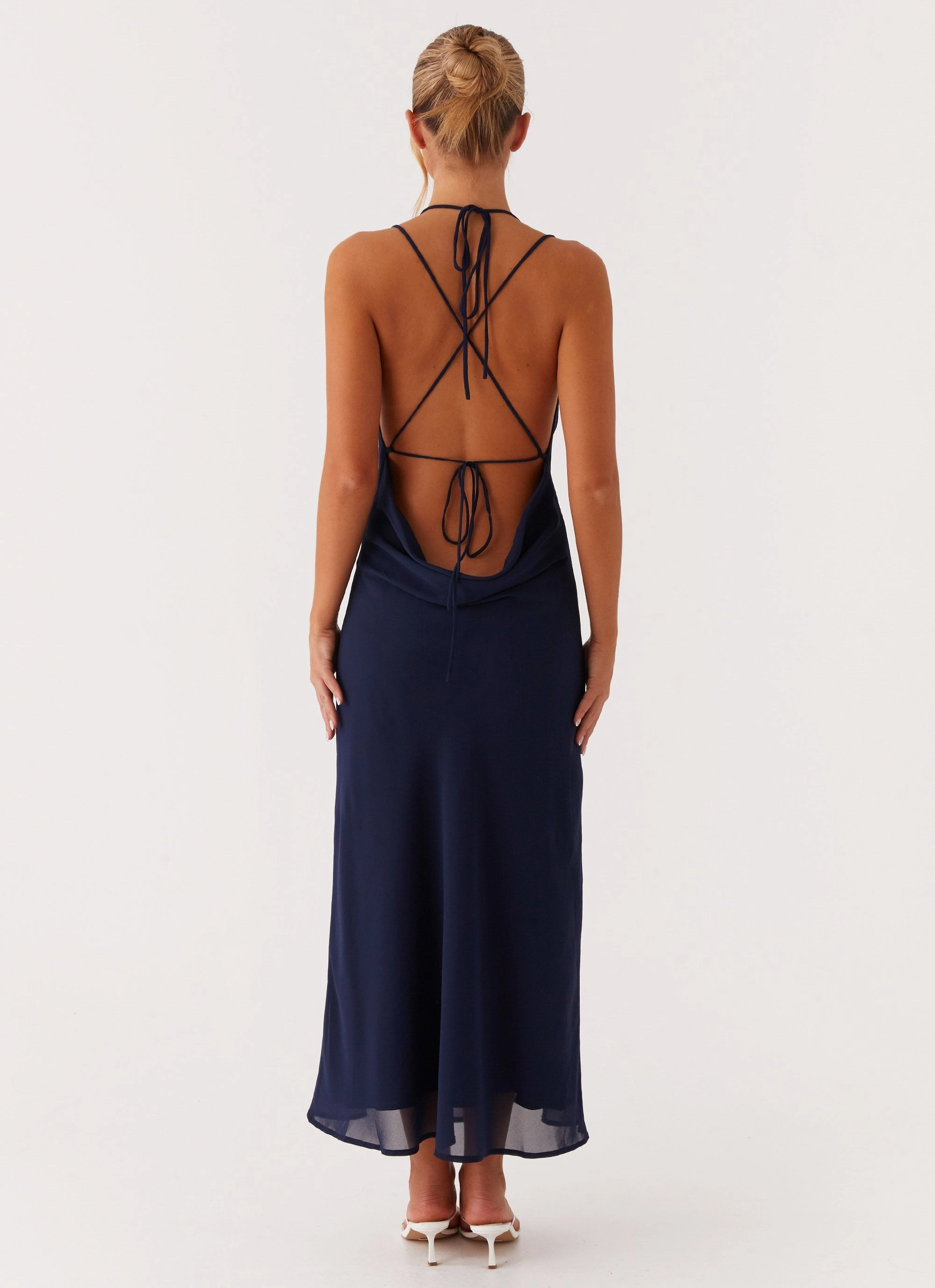 Clover Club Maxi Dress - Navy Smart Fit Back-Pocket