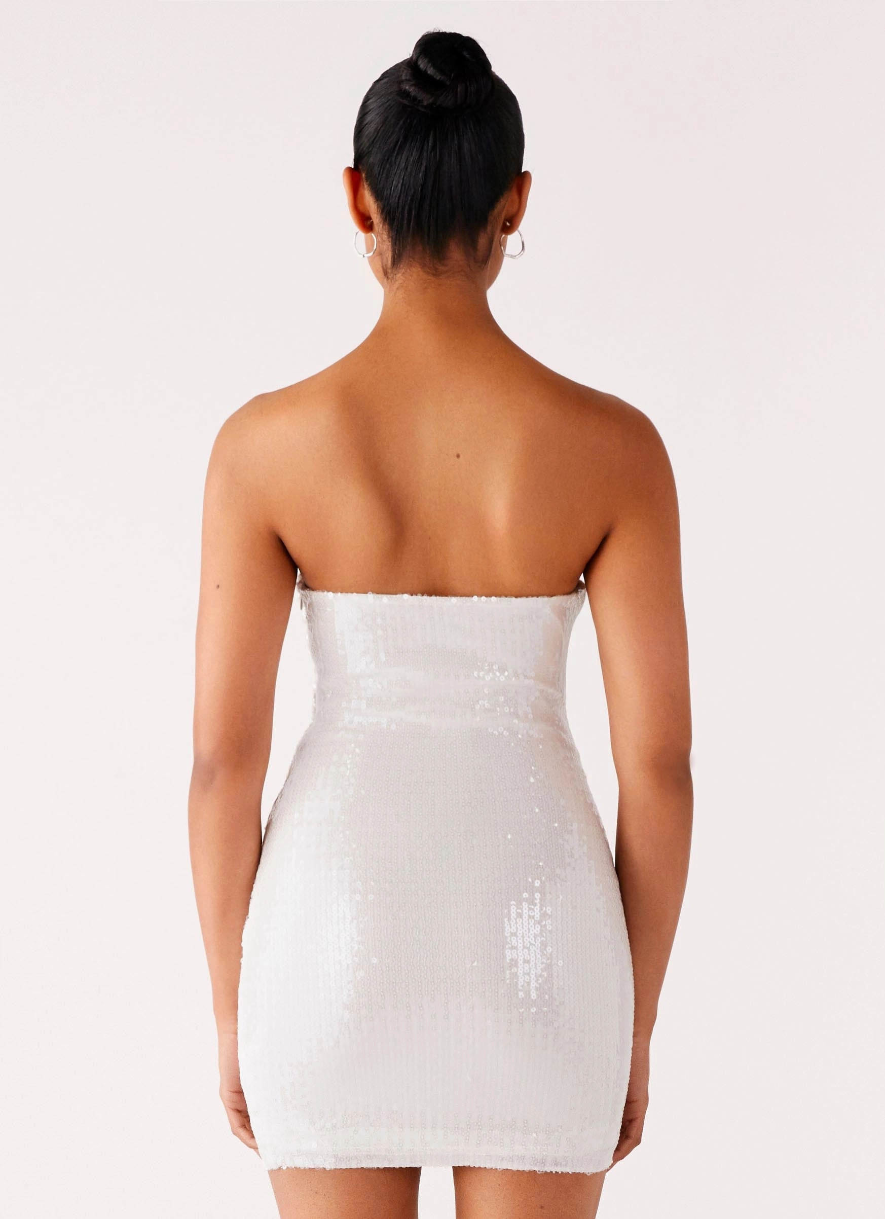Flattering Shape Design Clyra Sequin Mini Dress - Ivory
