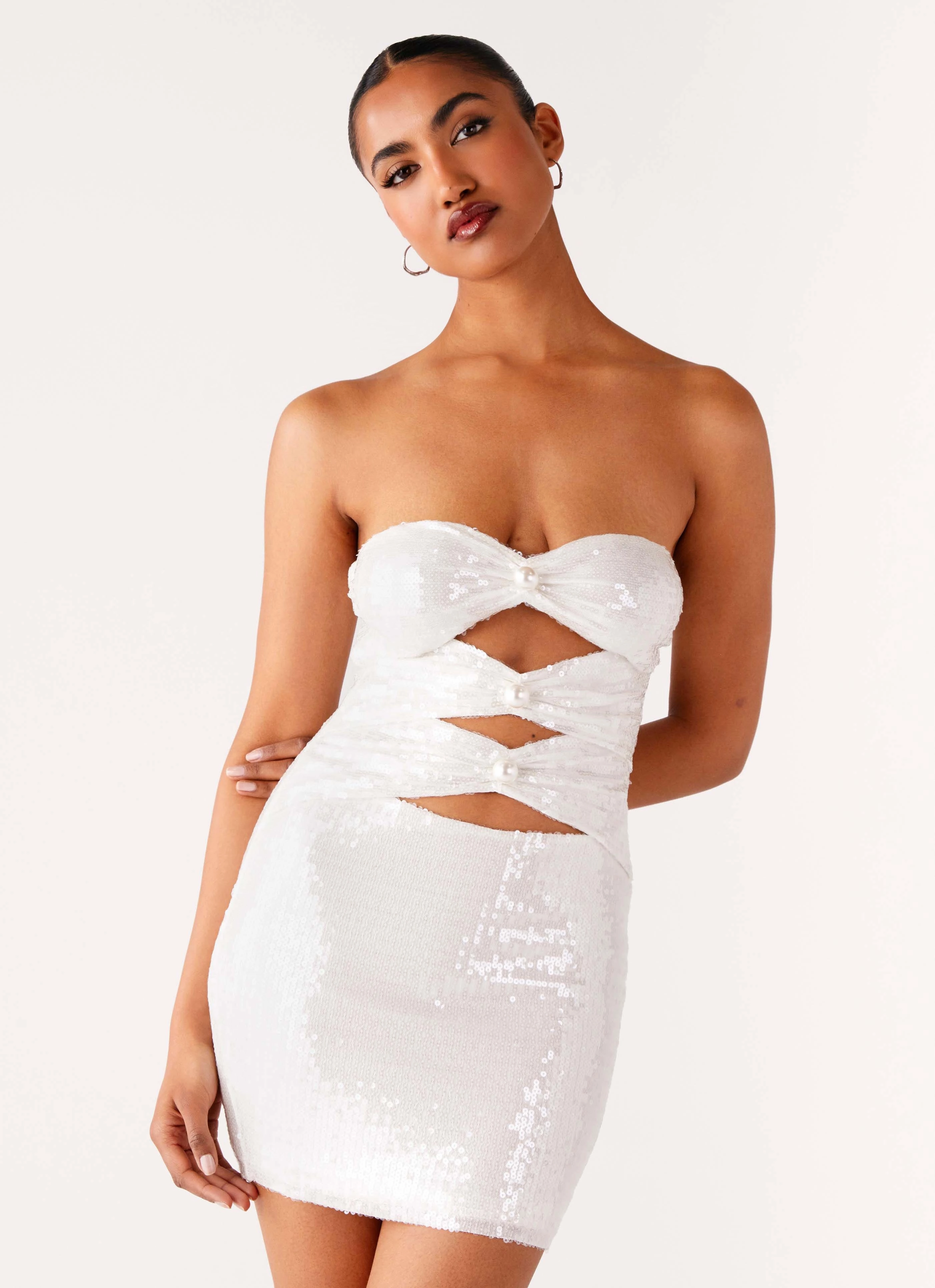Soft Harmony Clyra Sequin Mini Dress - Ivory
