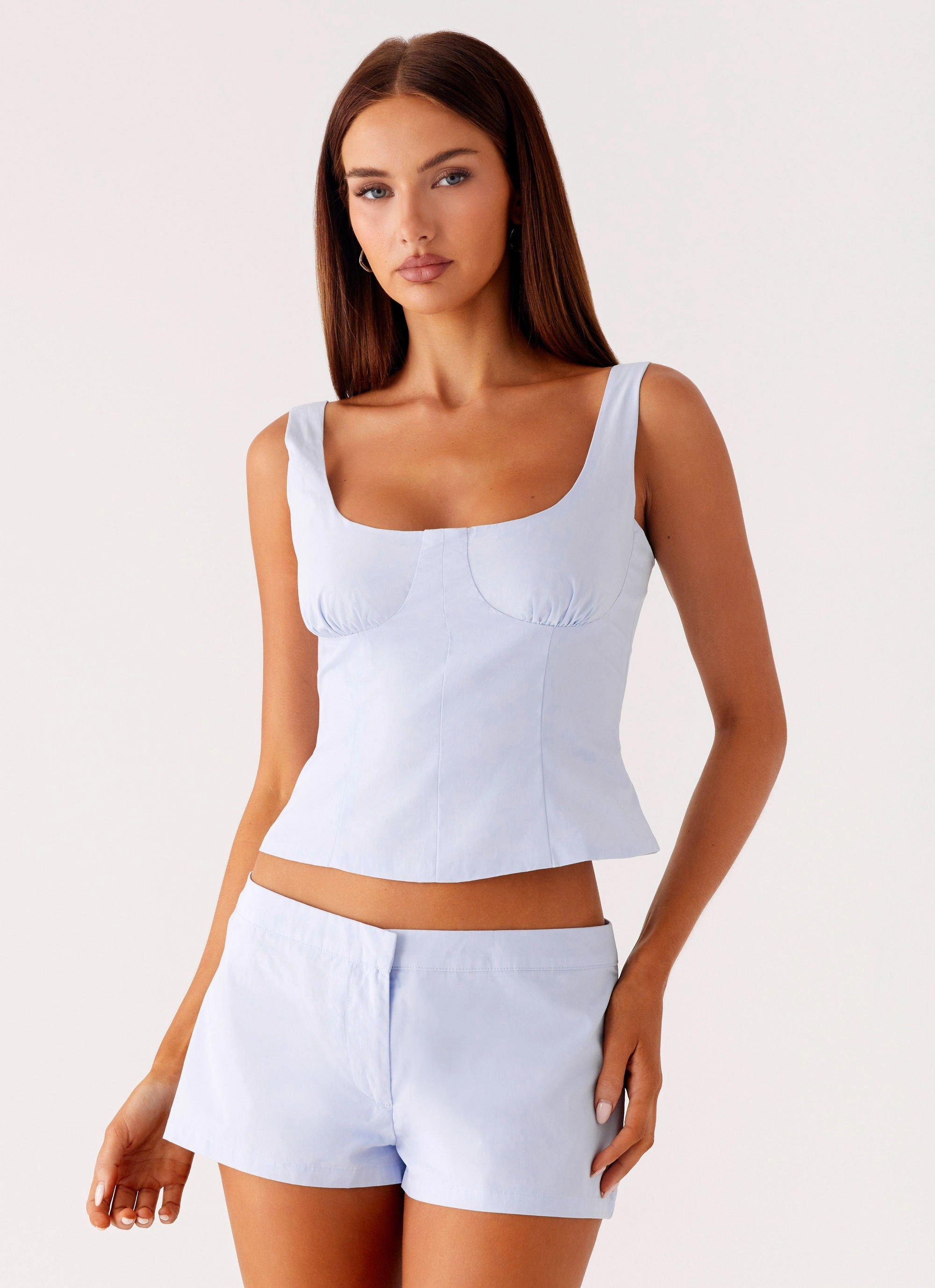 Coastline Mini Shorts - Blue Eco Friendly Fabric