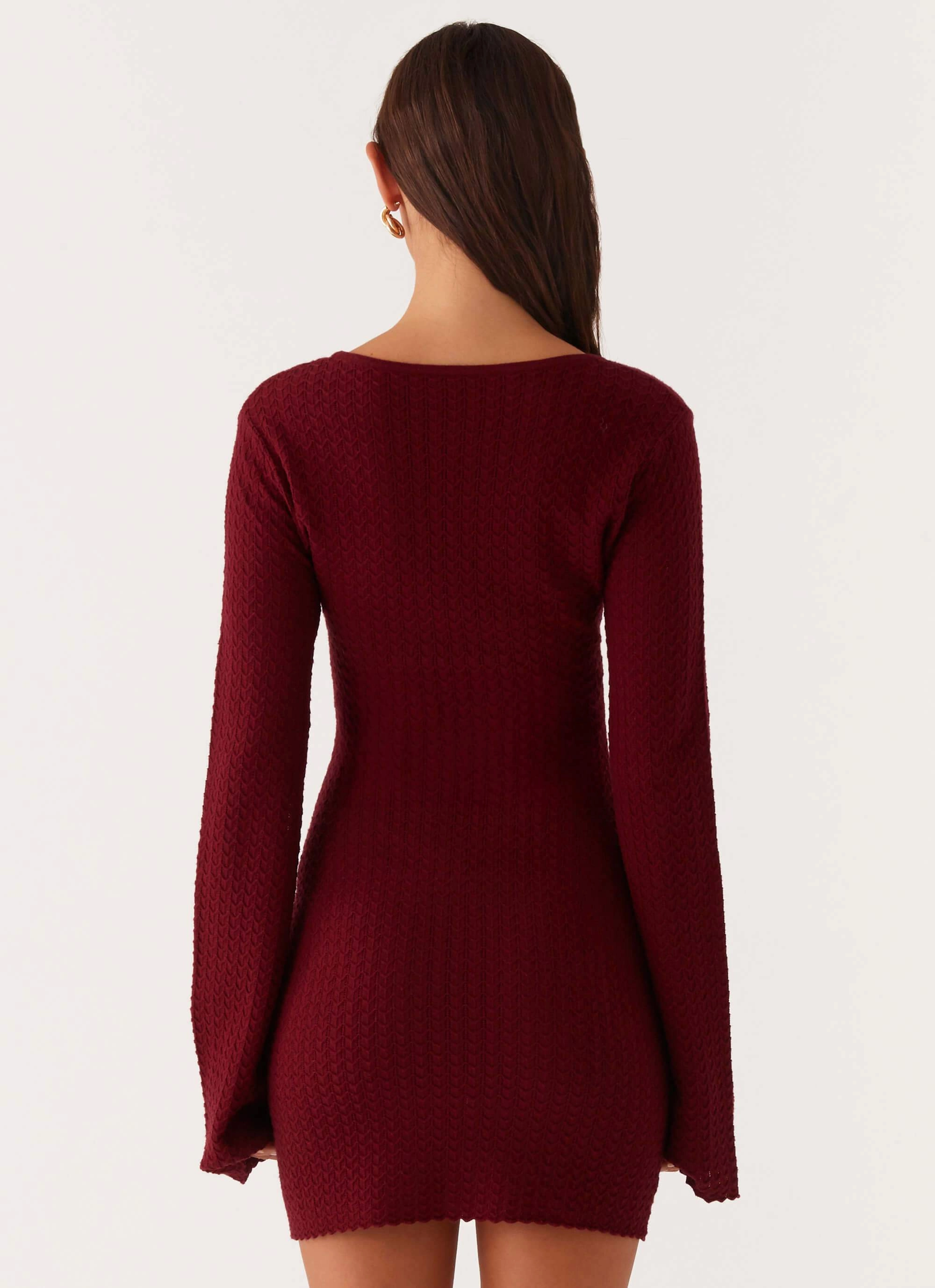 Must Have Everyday Layers Lavelle Knit Mini Dress - Maroon