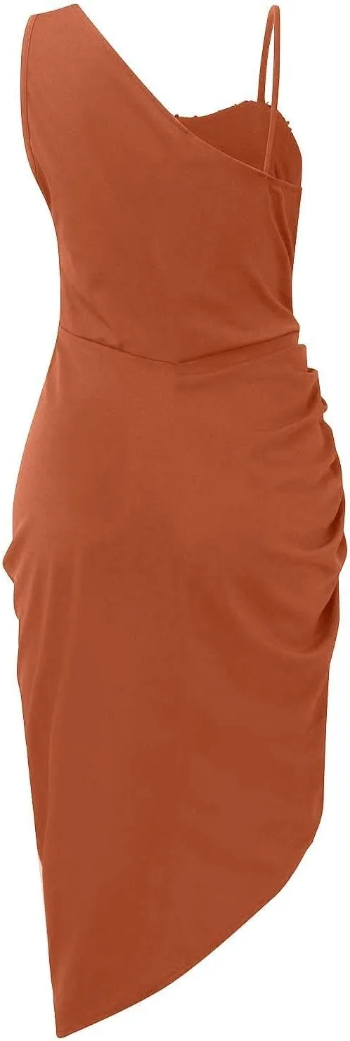 Cocktail Dresses,Sequin Bodycon One Shoulder Sexy Slit Midi Dress Formal Elegant Plus Size for Evening Dinner