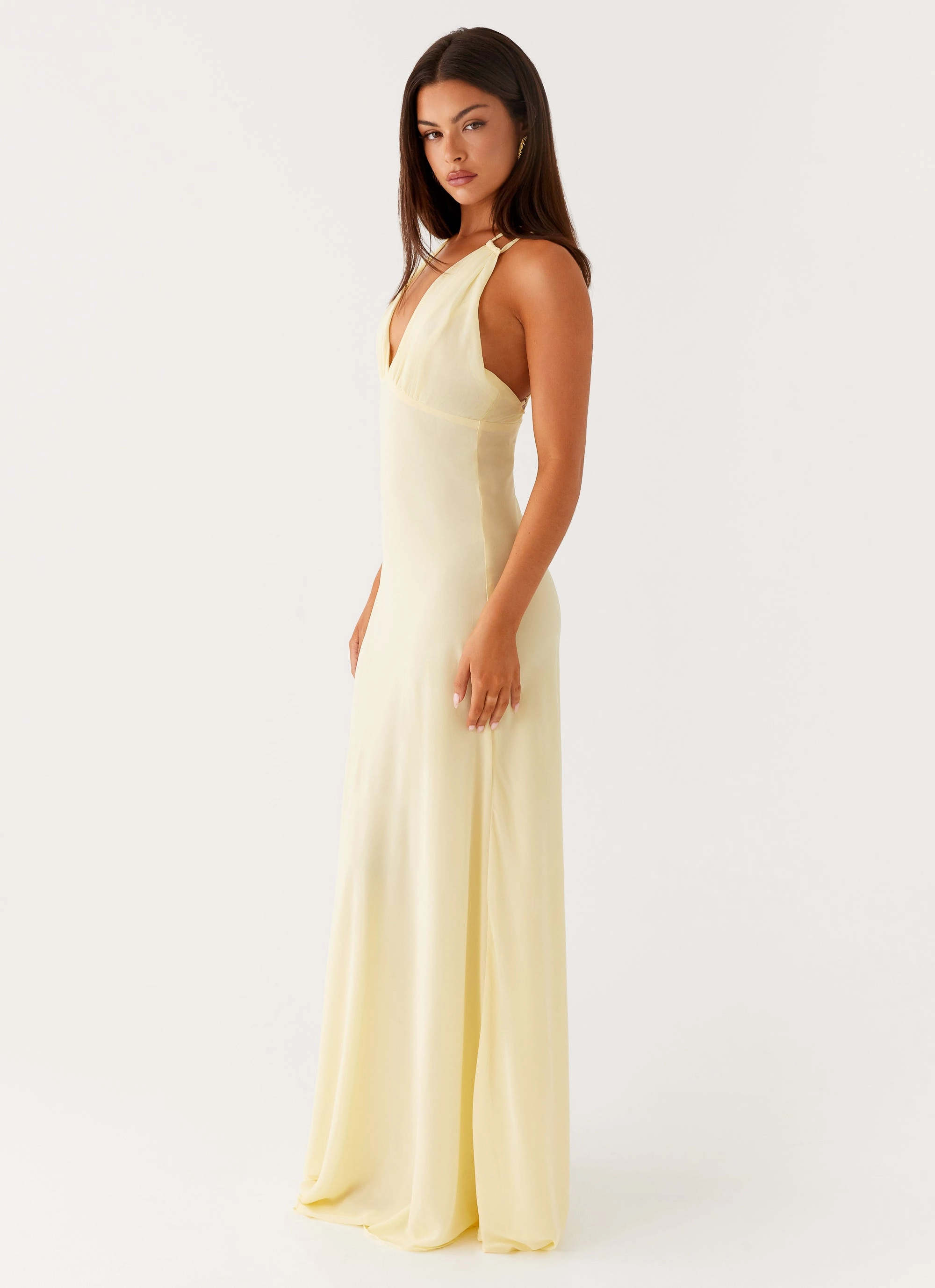 Kacia Maxi Dress - Lemon Wide Swing