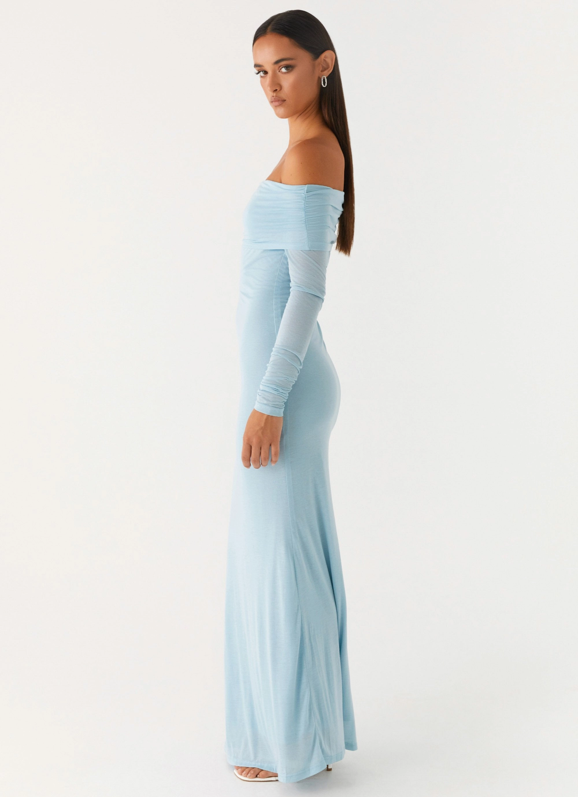 Shore Time Cocoa Long Sleeve Maxi Dress - Blue