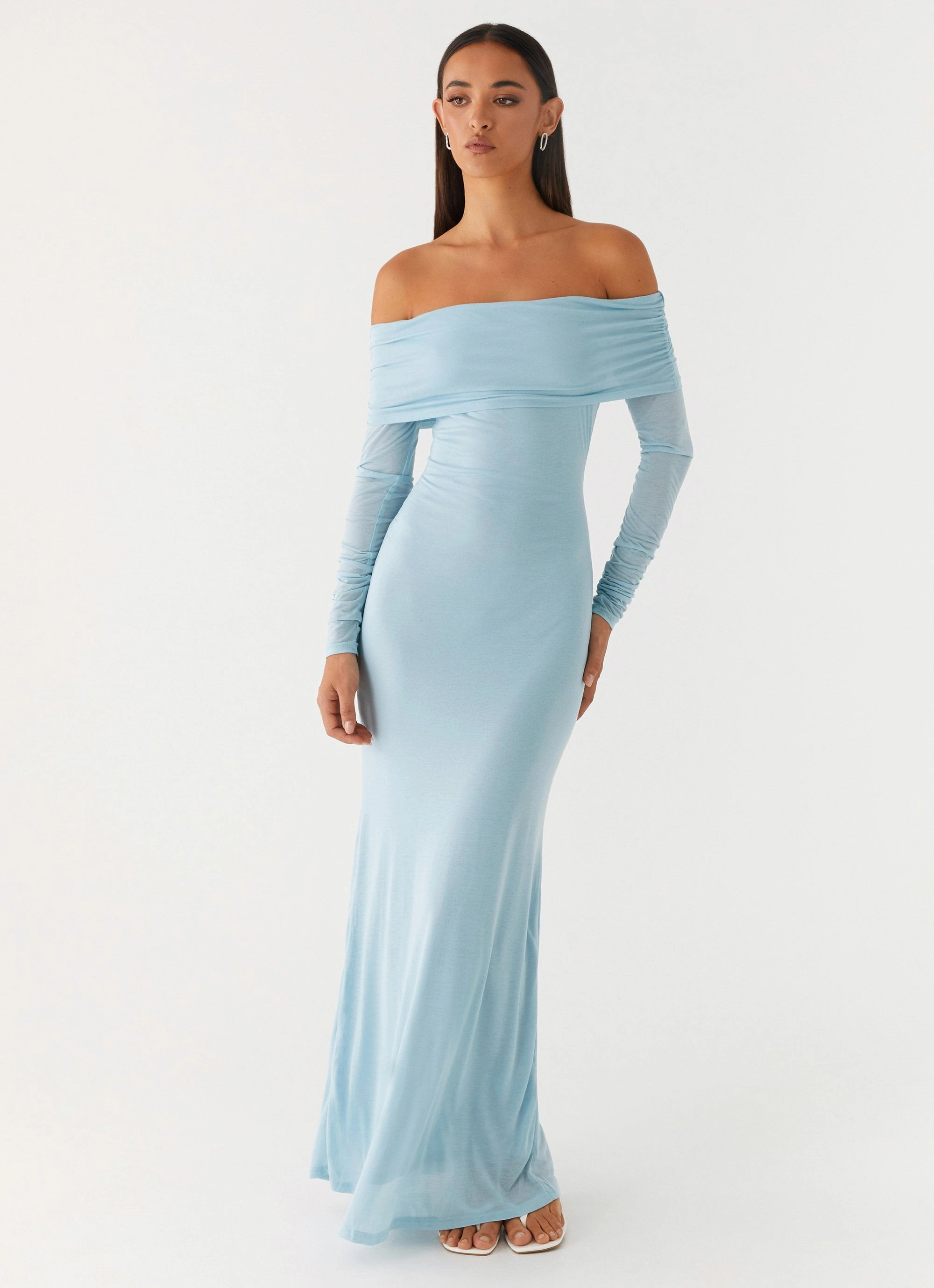Cocoa Long Sleeve Maxi Dress - Blue Comfy Look