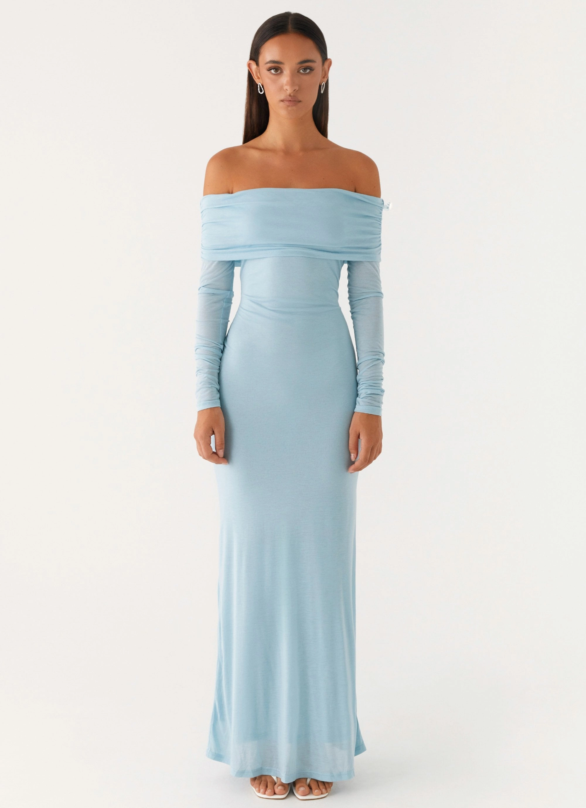 Cocoa Long Sleeve Maxi Dress - Blue Beauty Feel