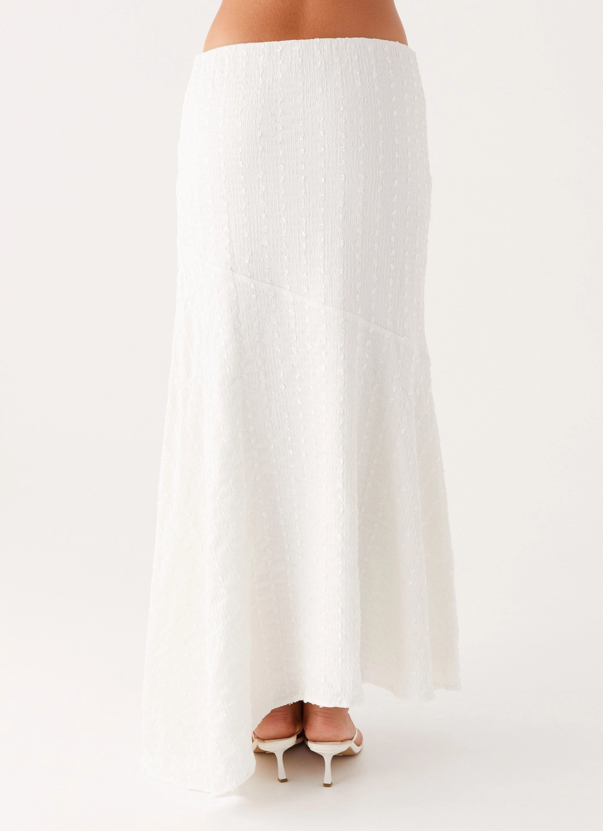 Tayah Asymmetrical Maxi Skirt - White Winter Outerwear