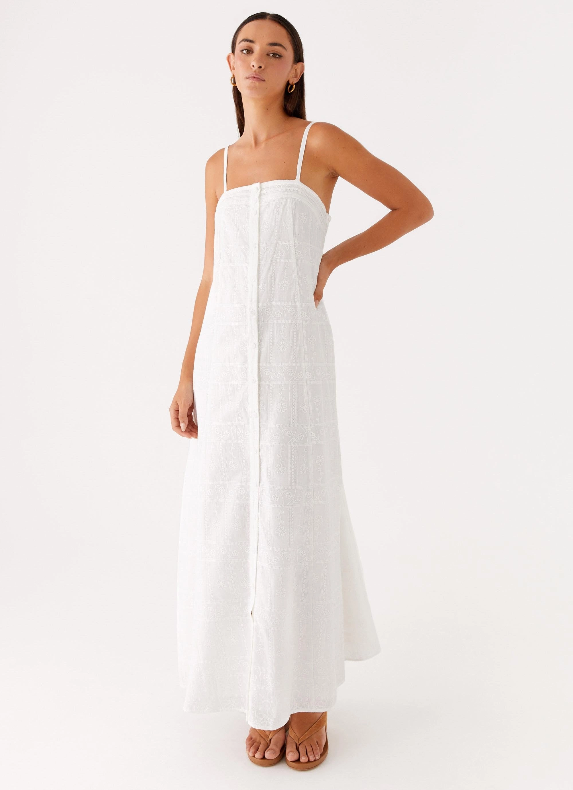 Gloss Accent Cole Maxi Dress - White