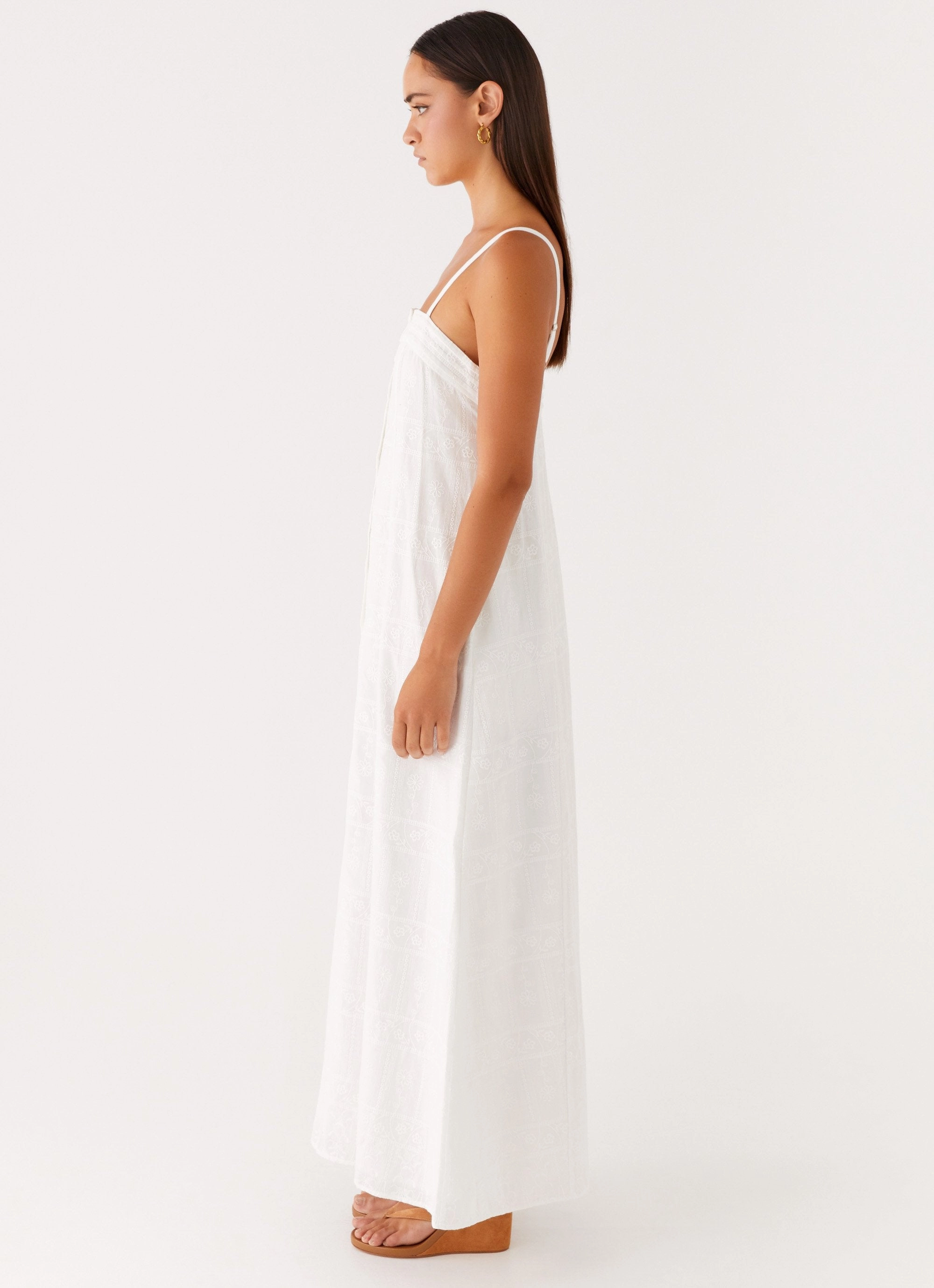 Cole Maxi Dress - White All Purpose Sleek Waistband