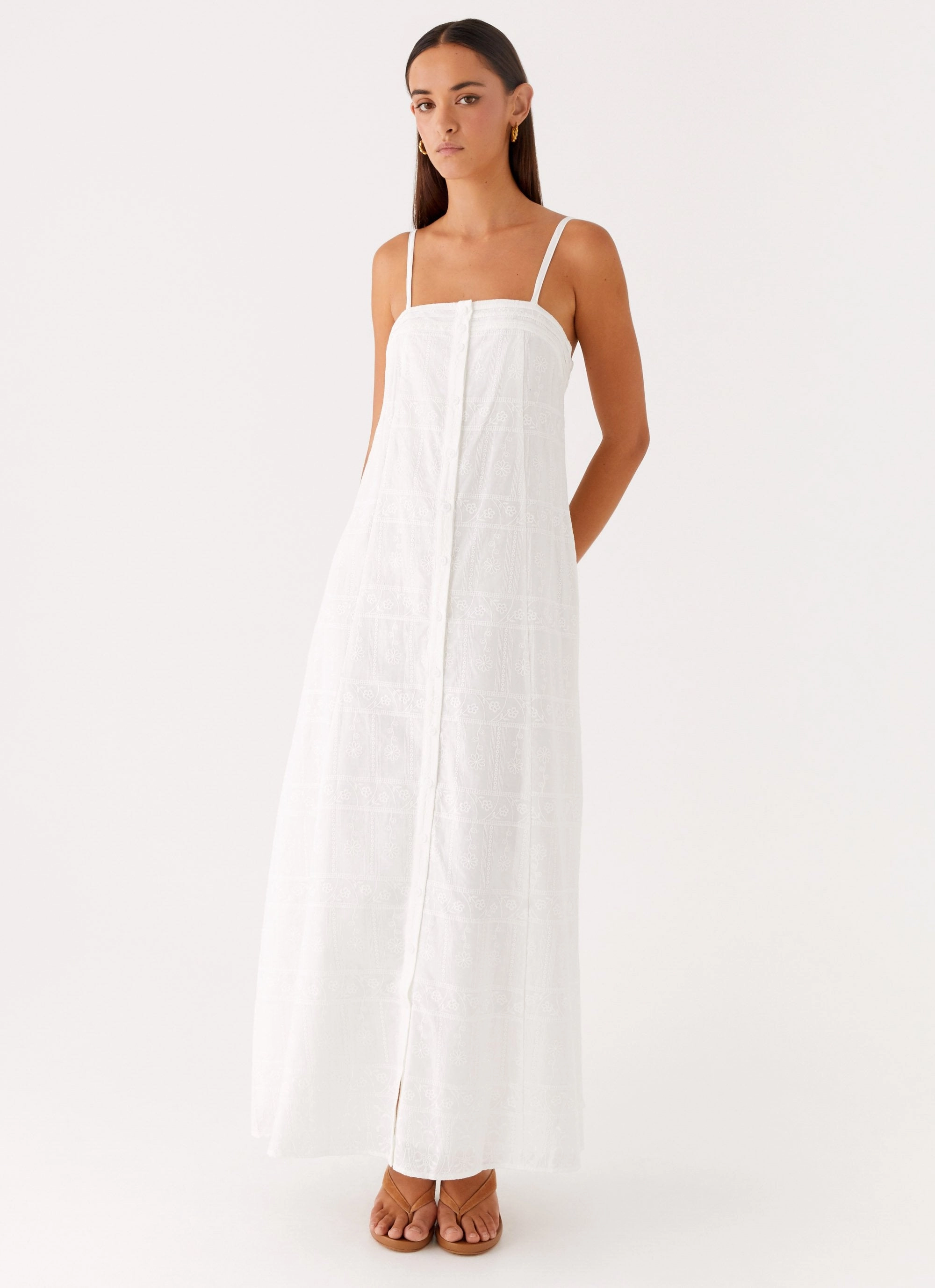 Vibrant Light Cole Maxi Dress - White