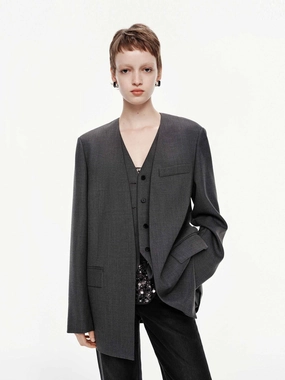 Collarless Layered Blazer Collarless Layered Blazer