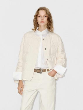 Collarless Quilted Puffer Jacket Collarless Quilted Puffer Jacket