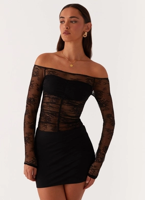 Collide Lace Mini Dress - Black Cool Finish